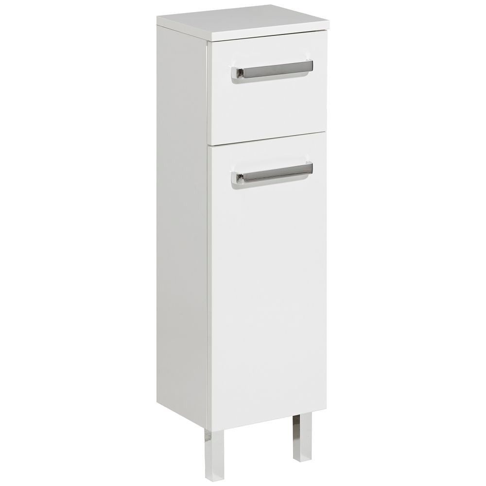 Lomadox Unterschrank WARSCHAU-66 Badschrank Badezimmer Bad Schrank 25cm breit weiß glänzend