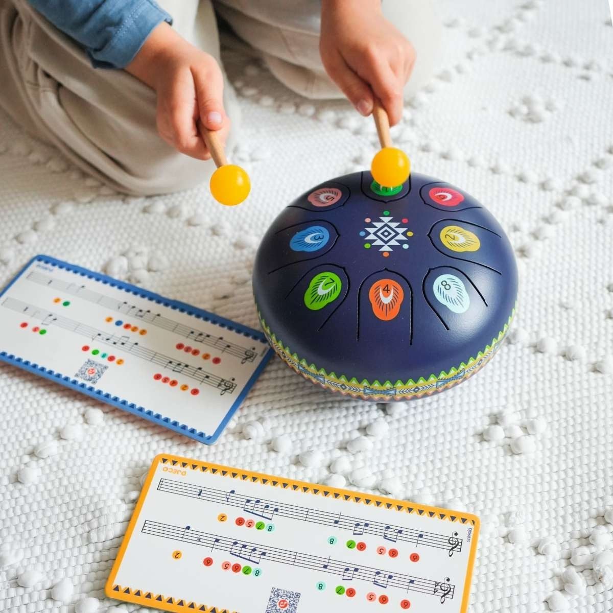 DJECO Trommel Zungentrommel Kinder 8 Töne Animambo Djeco Musikinstrument ab 5