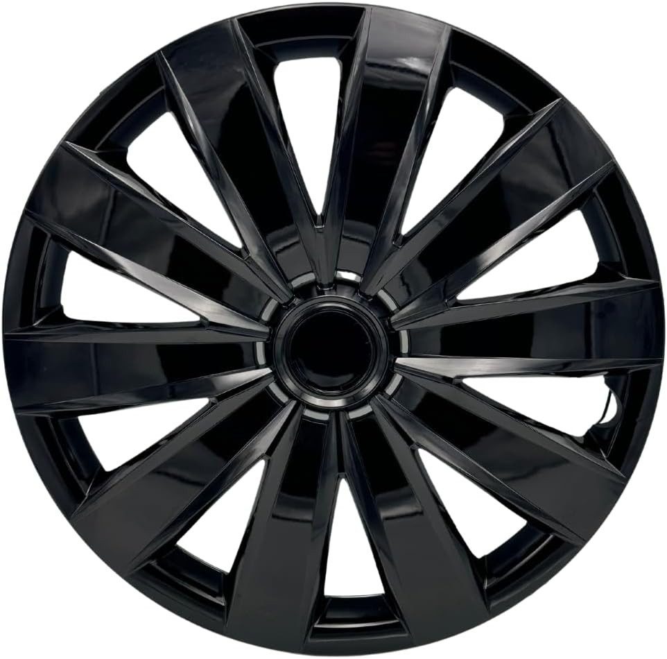 Trimak Radkappen 13-14-15-16 Zoll 4er Set Radzierblenden Silber Schwarz Schlagfest, Schwarz / 15-Zoll-Radkappen, ABS Kunststoff, Schlagfest, Hochwertig