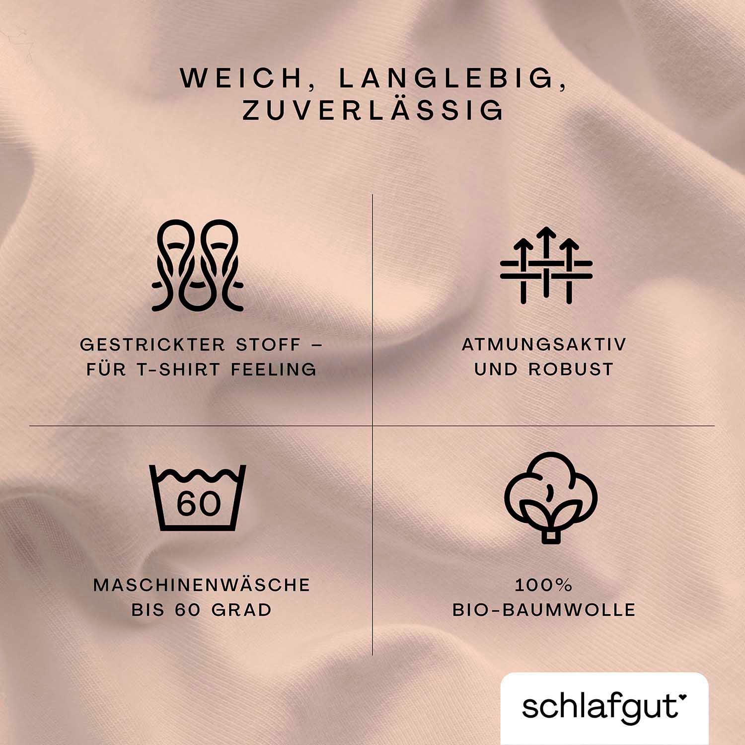 Spannbettlaken CASUAL u.a. light Jersey, cm (1 25 in Schlafgut, 90x200, Höhe, oder 140x200 Bettlaken Matratzen weich 180x200 langlebig, rundum, Stück), Gr. zuverlässig, red Gummizug: für Bio-Baumwolle, bis 100% cm