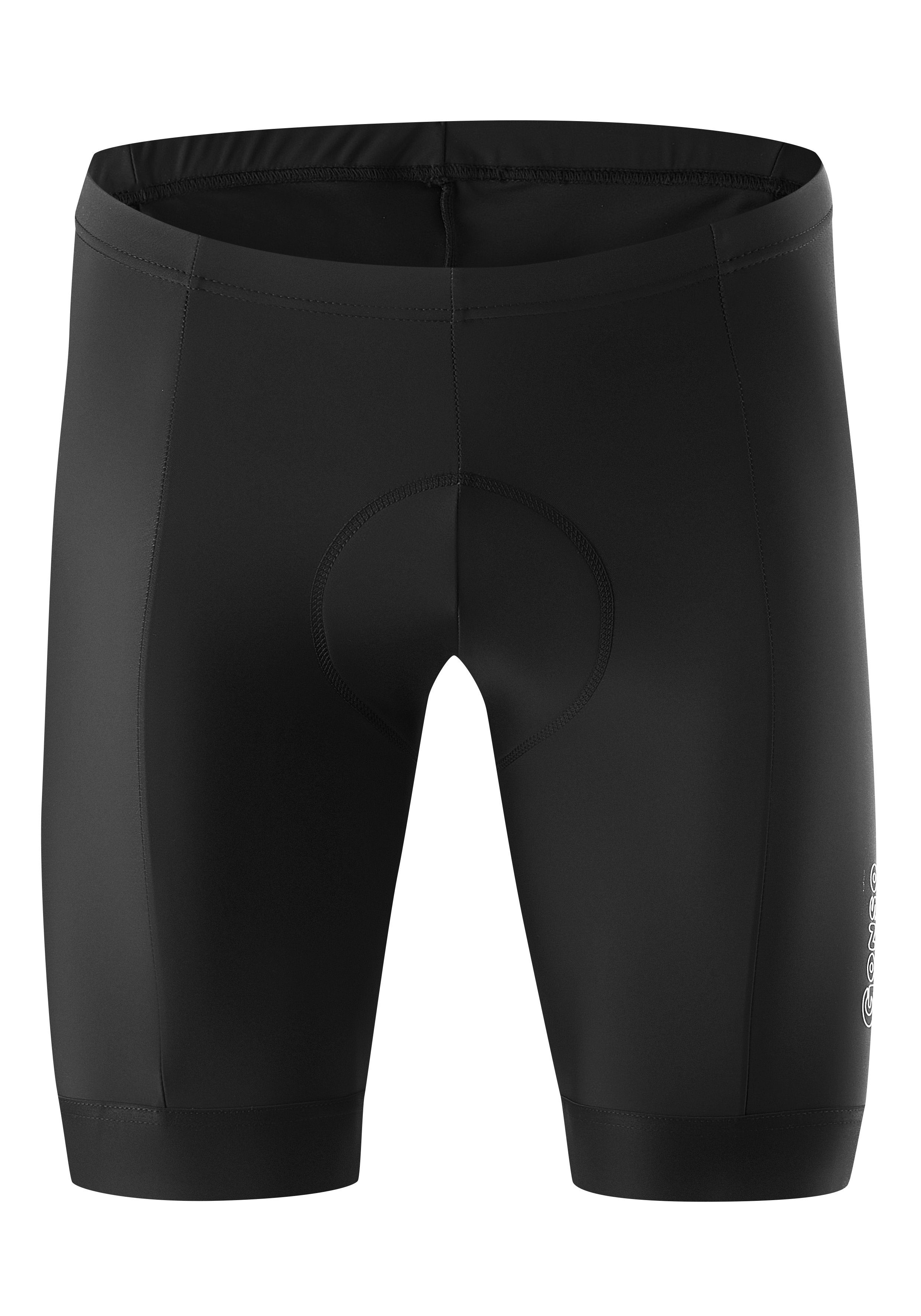 Gonso Fahrradhose Cancun kurze Herren Radlerhose mit Sitzpolster, strapazierfähige Radhose schwarz