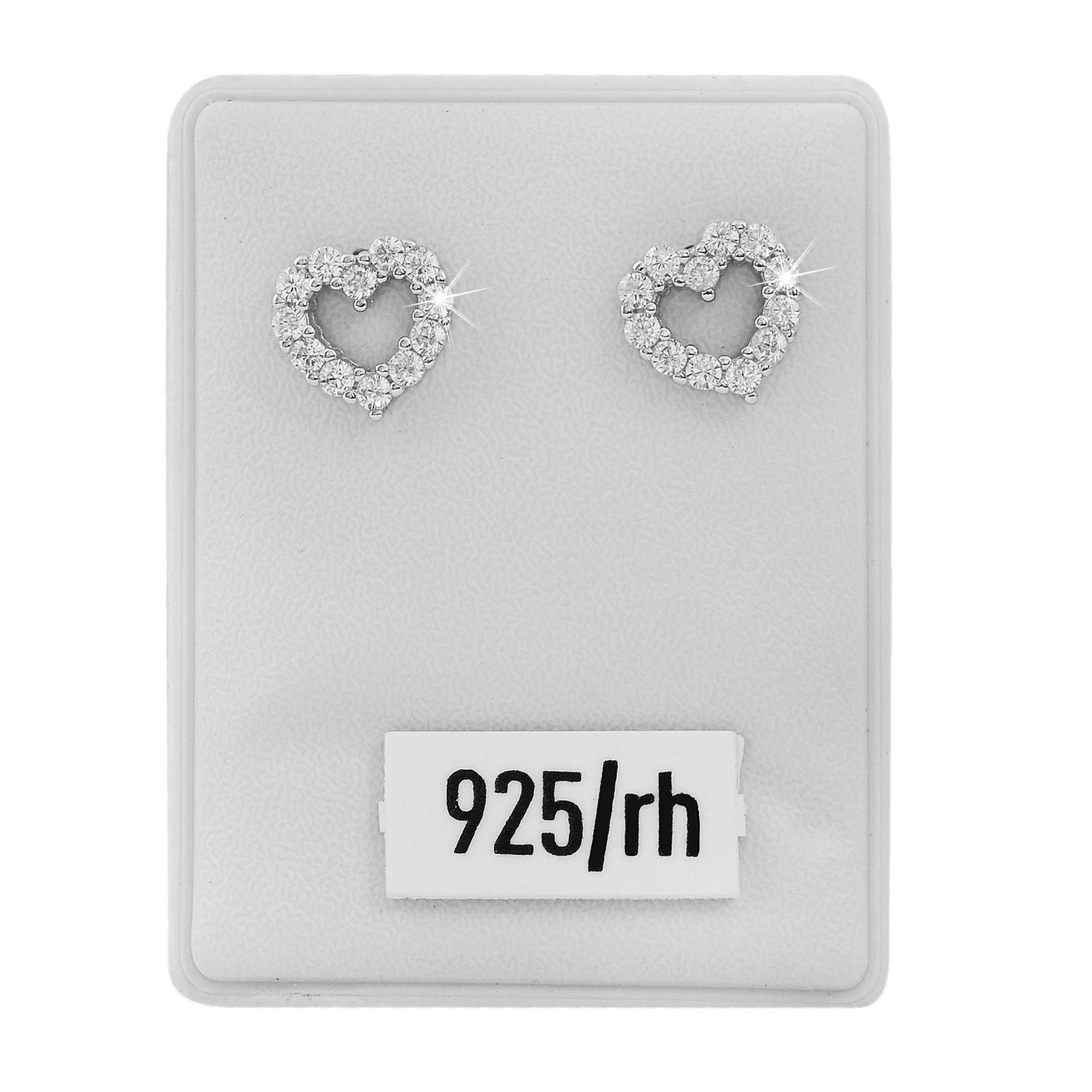 Paar Ohrstecker 925 Adelia´s Zirkonia Silber aus mit Herz Ohrstecker