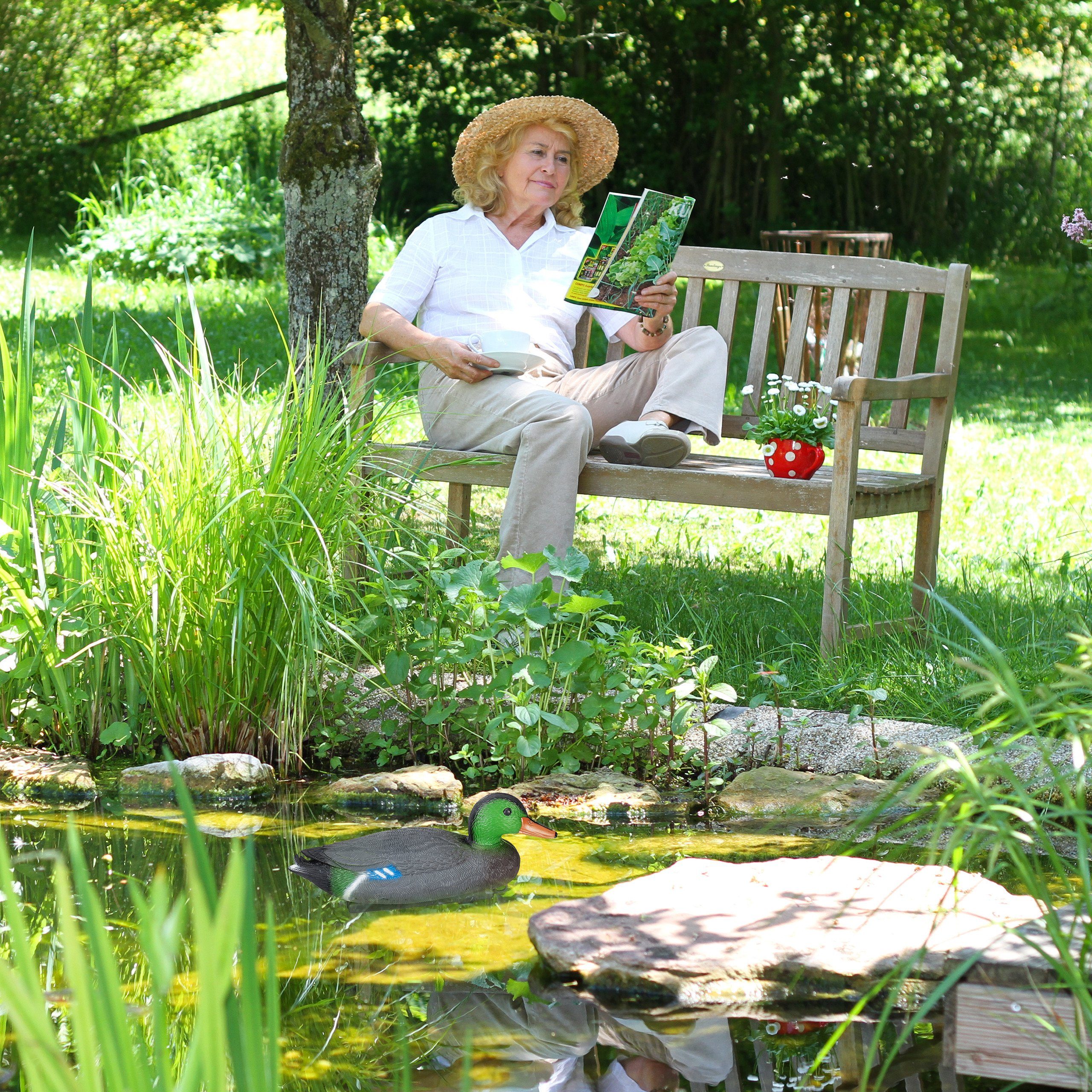 relaxdays Gartenfigur Deko Teichente