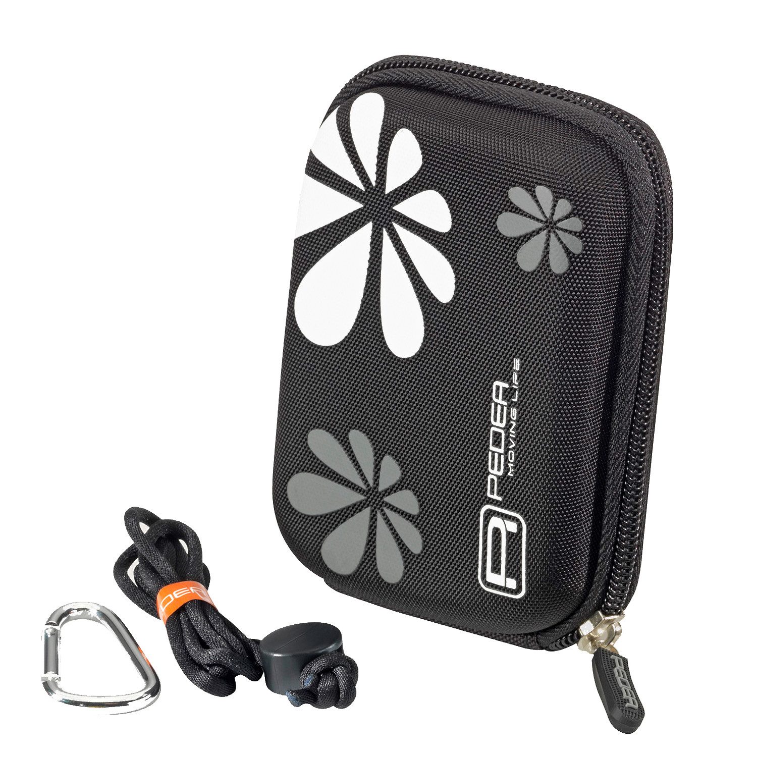 PEDEA Kameratasche Hardcase für Digitalkamera Kompaktkamera & Action Cams, Hardcase Schale, wasserabweisend, Zubehörfach, Karabine & Umhängeband