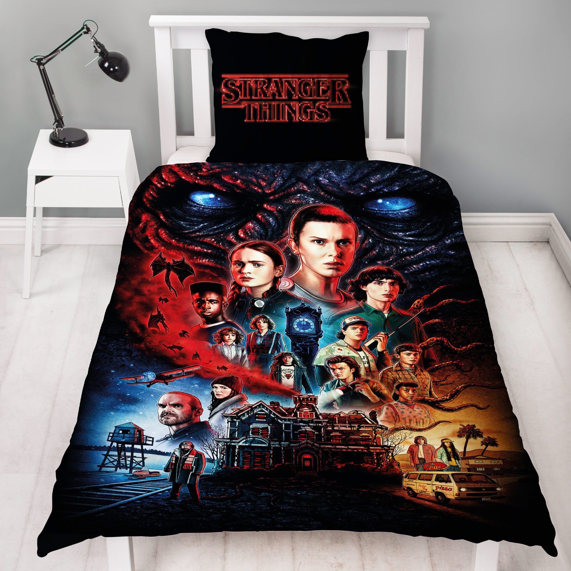 BERONAGE Wendebettwäsche Stranger Things Hawkins Bettwäsche günstig online kaufen