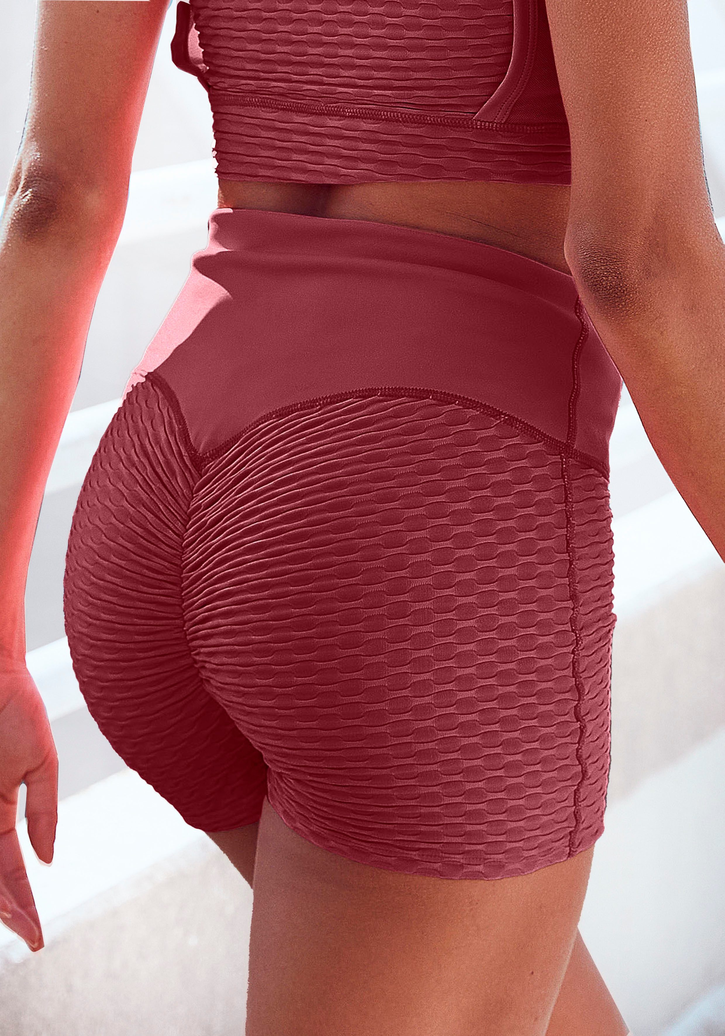 vivance active Shorts mit breitem Bund und Wabenoptik günstig online kaufen