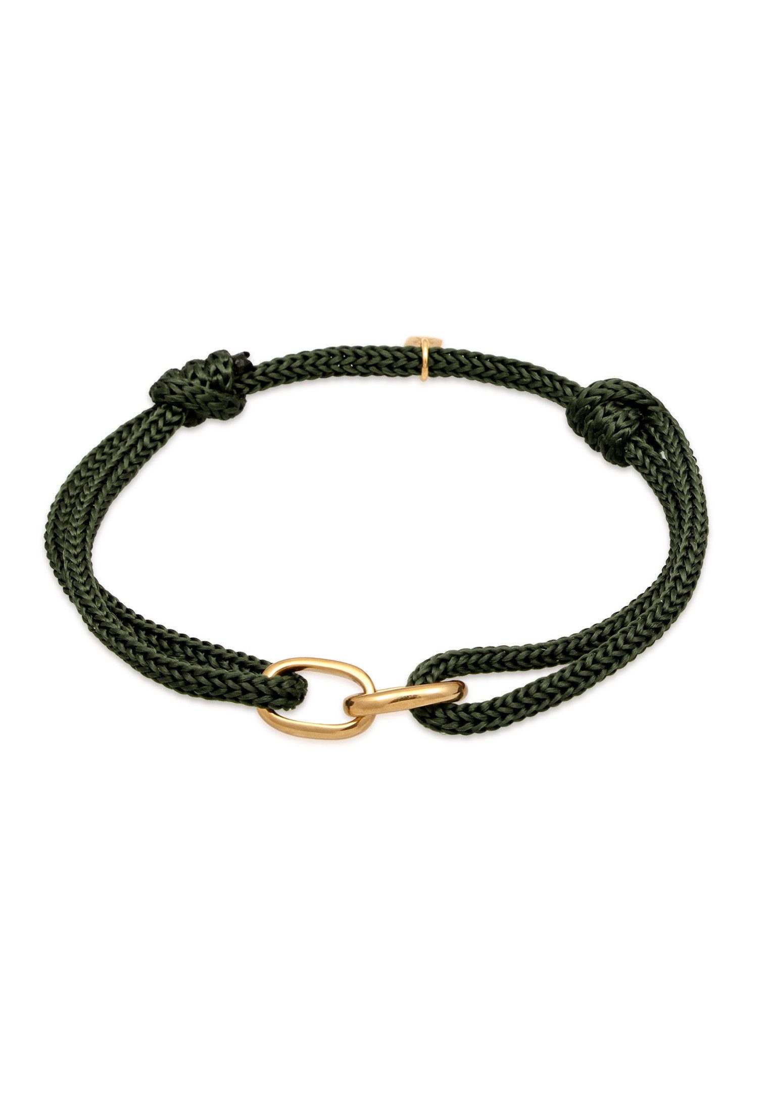 Silberarmband Glieder Oval Nylon 925 Sterling Silber