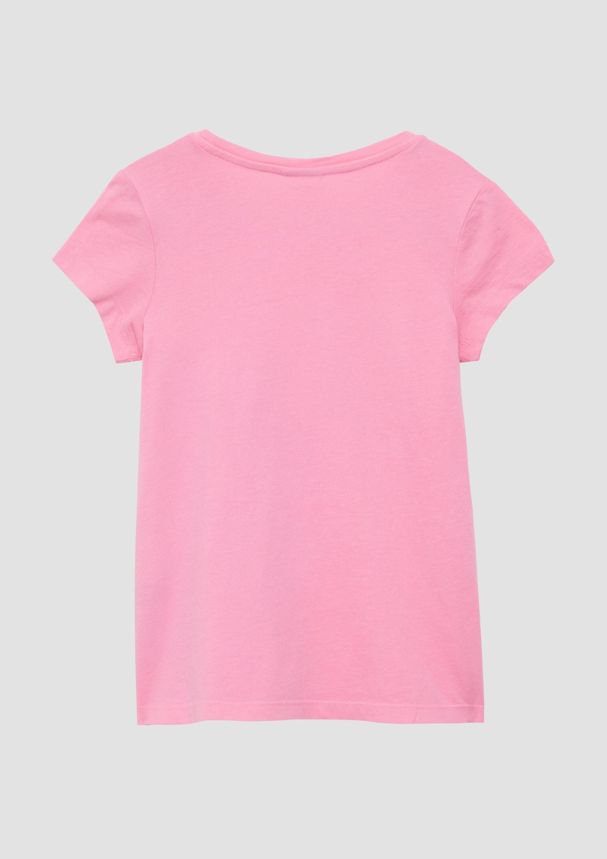 s.Oliver Kurzarmshirt T-Shirt Ausgestelltes T-Shirt mit Frontprint und Pailletten