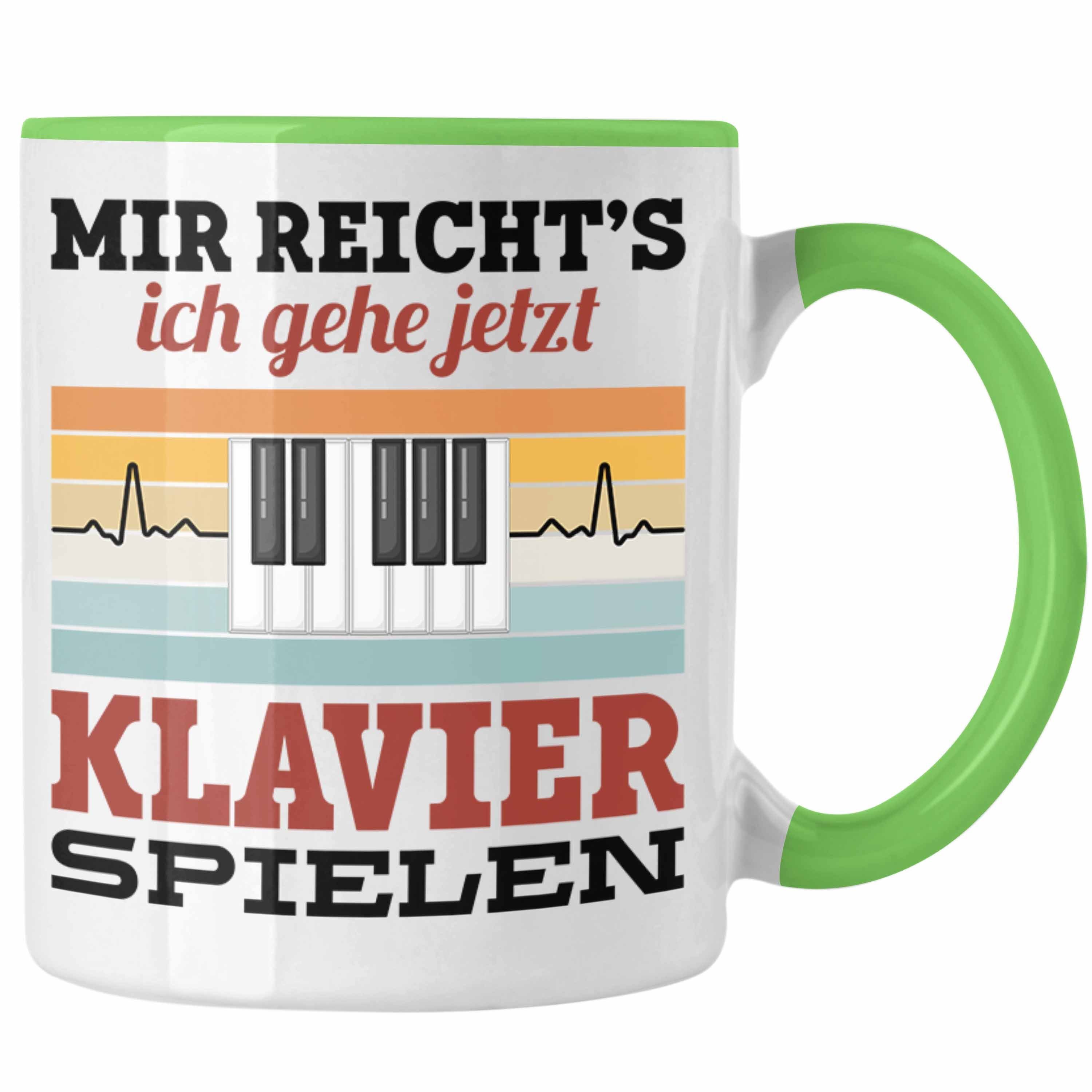 Tasse Trendation Ich Klavier Mir Geschenkidee Tasse Reichts Klavier-Spiele Spielen Gehe Grün