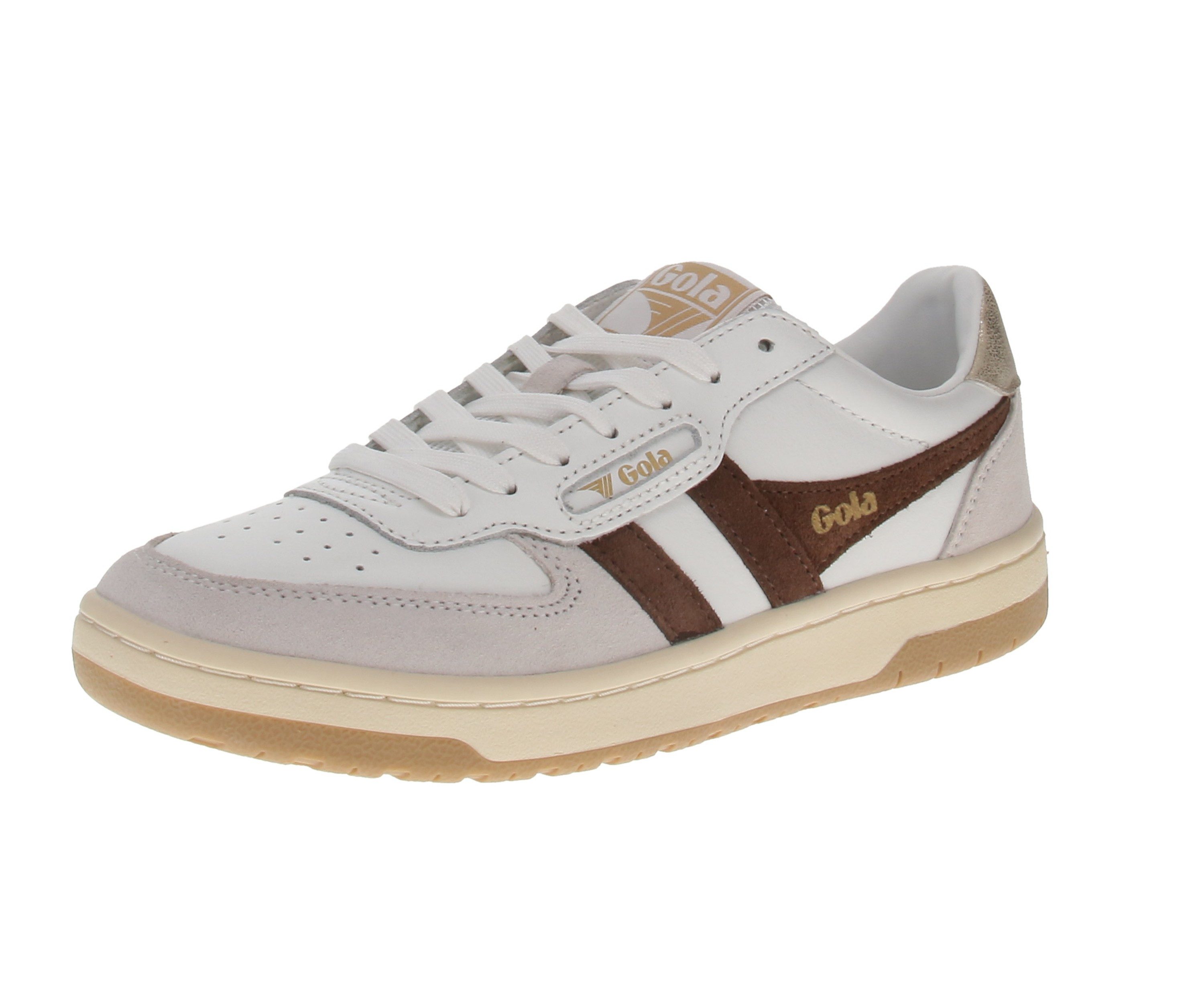 Gola Gola Hawk - Damen Sneaker - White-Dark Brown-Gold Sneaker