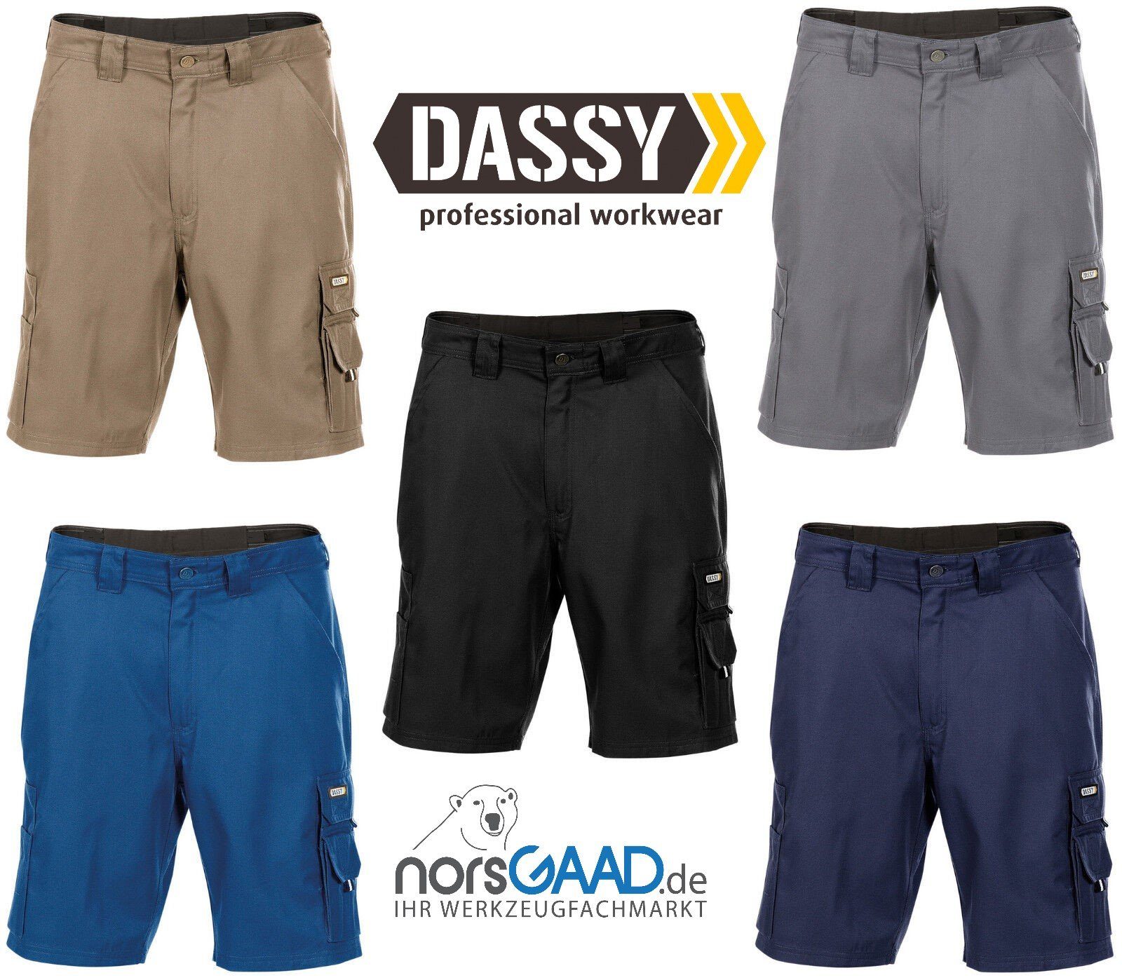 Dassy Arbeitsshorts Arbeitsshorts Bari (1-tlg) zementgrau