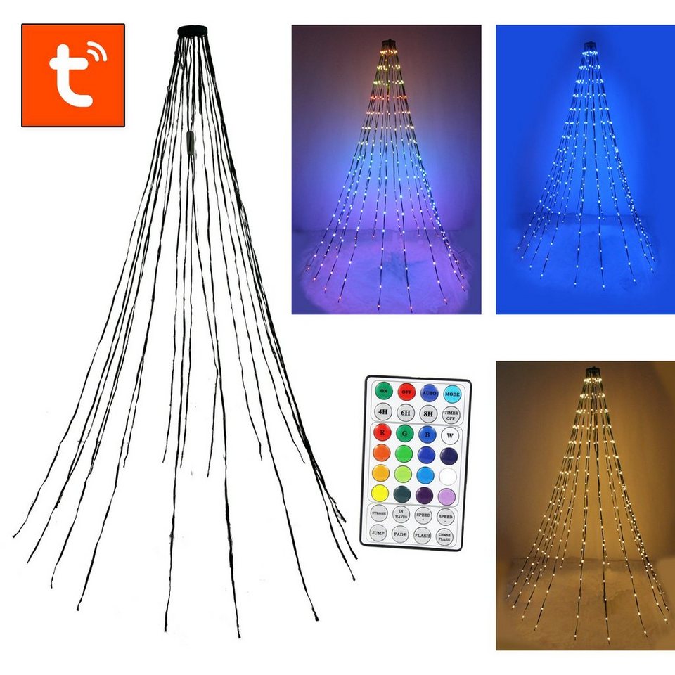 Arnusa LED-Lichterkette Smarte Weihnachtsbaumbeleuchtung RGB effekte und  viele Farben, 304-flammig, für Innen und Außen