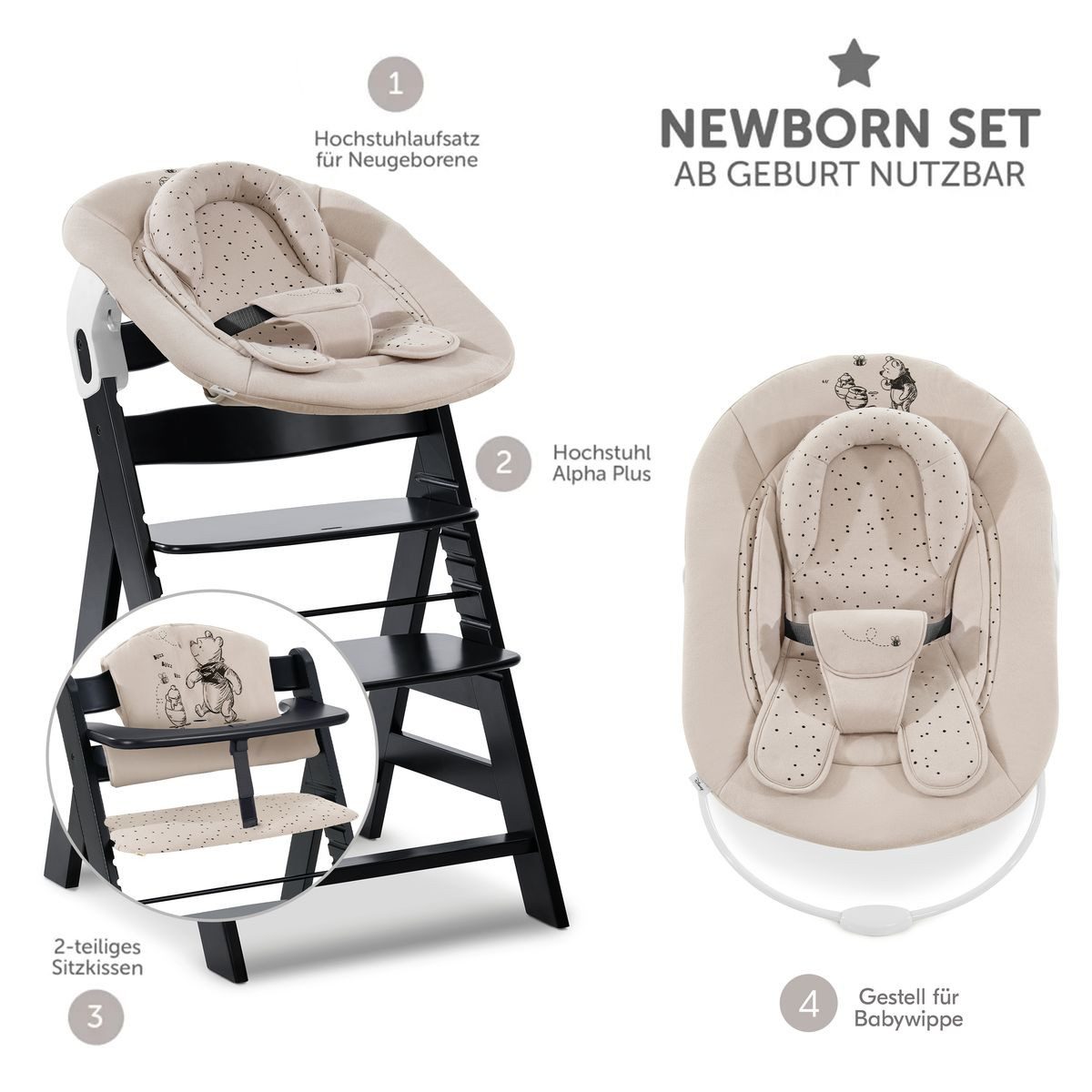 Hauck Hochstuhl Alpha Plus Black Newborn günstig online kaufen