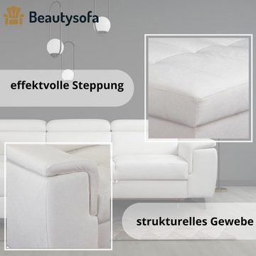 Beautysofa Ecksofa Modernes elegantes stilvolles bequemes Ecksofa ATLAS L, B:270/H:105/T:199cm