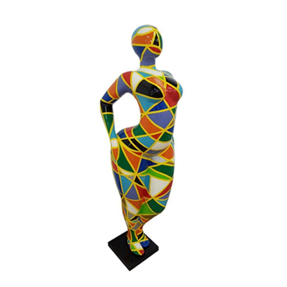 JVmoebel Skulptur Design Figur Abstrakte PVC Skulptur Statuen Figuren Dekoration 130cm Deko Silber