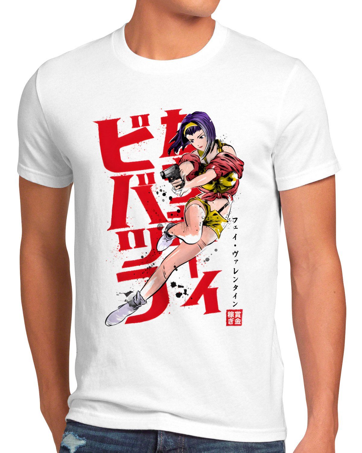 style3 Print-Shirt Herren T-Shirt Faye in Action anime manga swordfish cowboy bebop