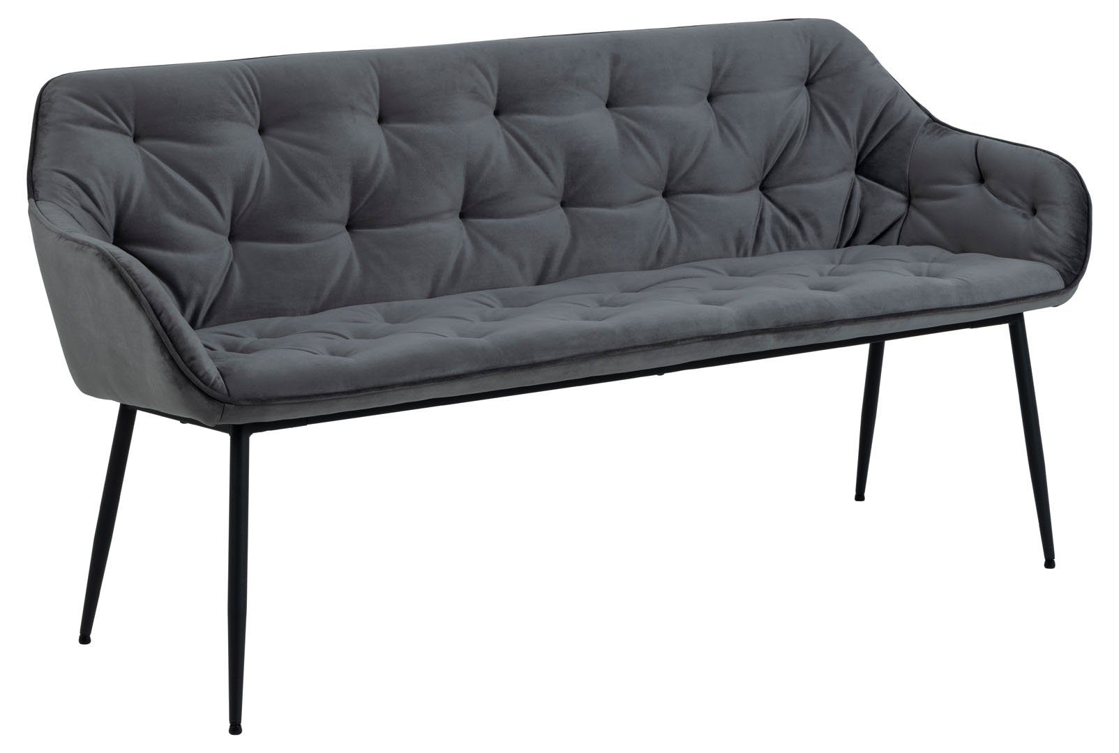 ebuy24 Esszimmerstuhl Velour. St) Brooke (1 grau Esszimmerstuhl,Sofabank