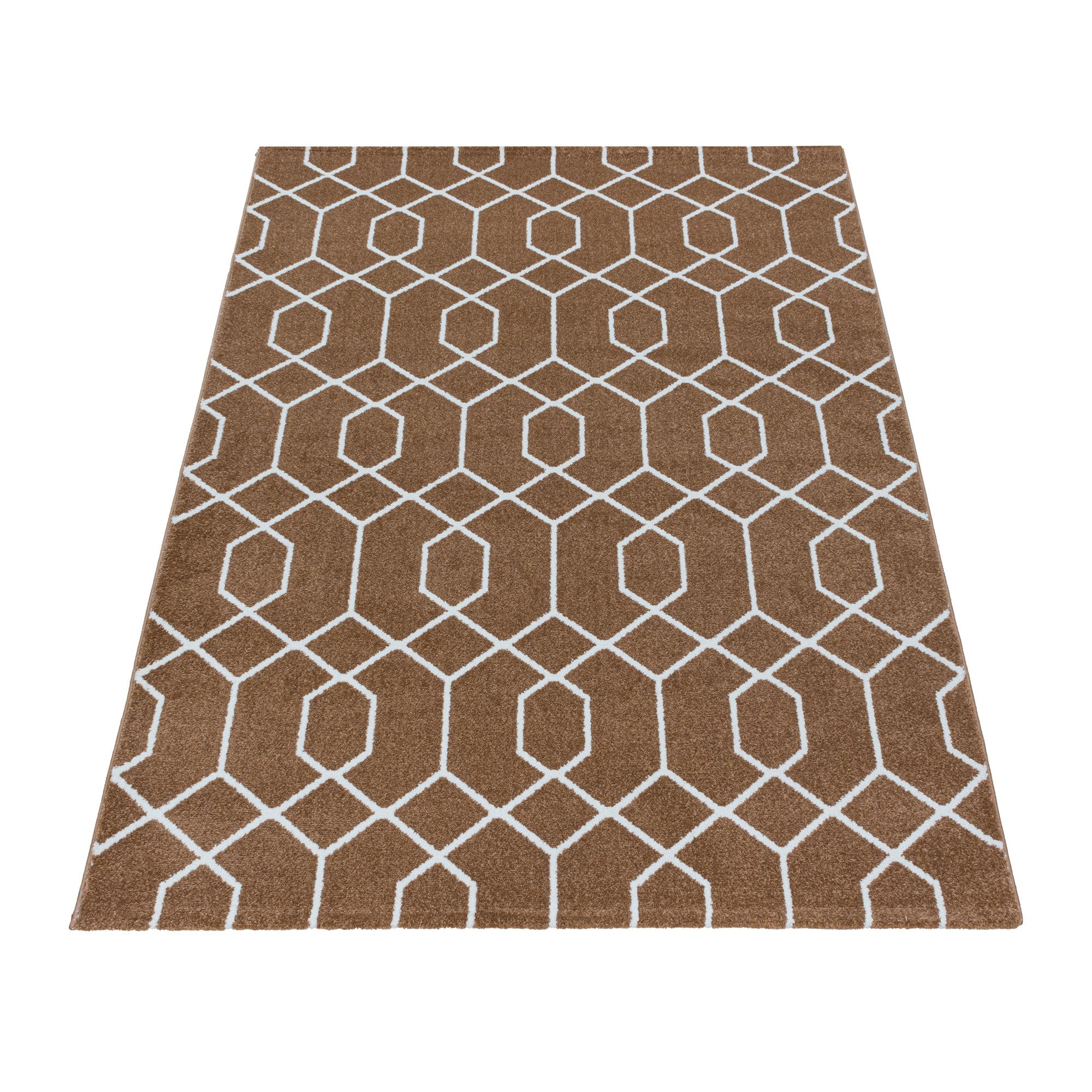 Carpettex Frisé-Teppich Geometrisch Design, Läufer, Höhe: günstig online kaufen