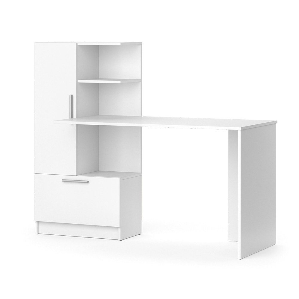 Schreibtisch Tomy, Weiß, 150 x 59.3 cm