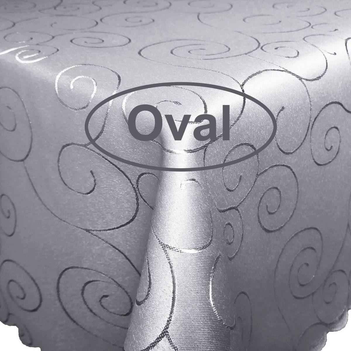 Tischdecke Ornamente OVAL Tischdecke Seidenglanz Damast Circle, strapazierf günstig online kaufen