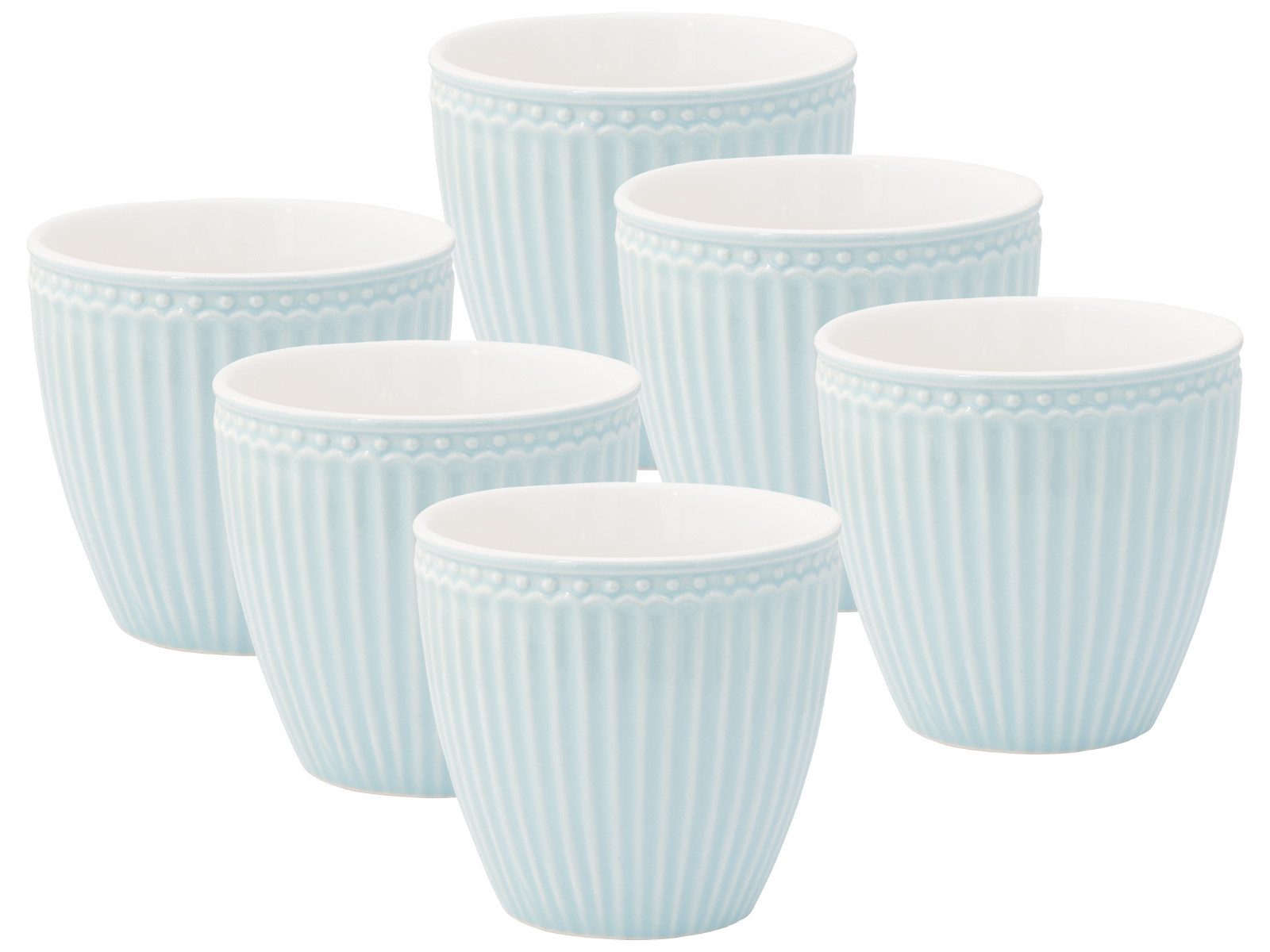 Greengate Кавовий сервіз Alice Latte Cup pale blue 0,25l Set6, Steingut