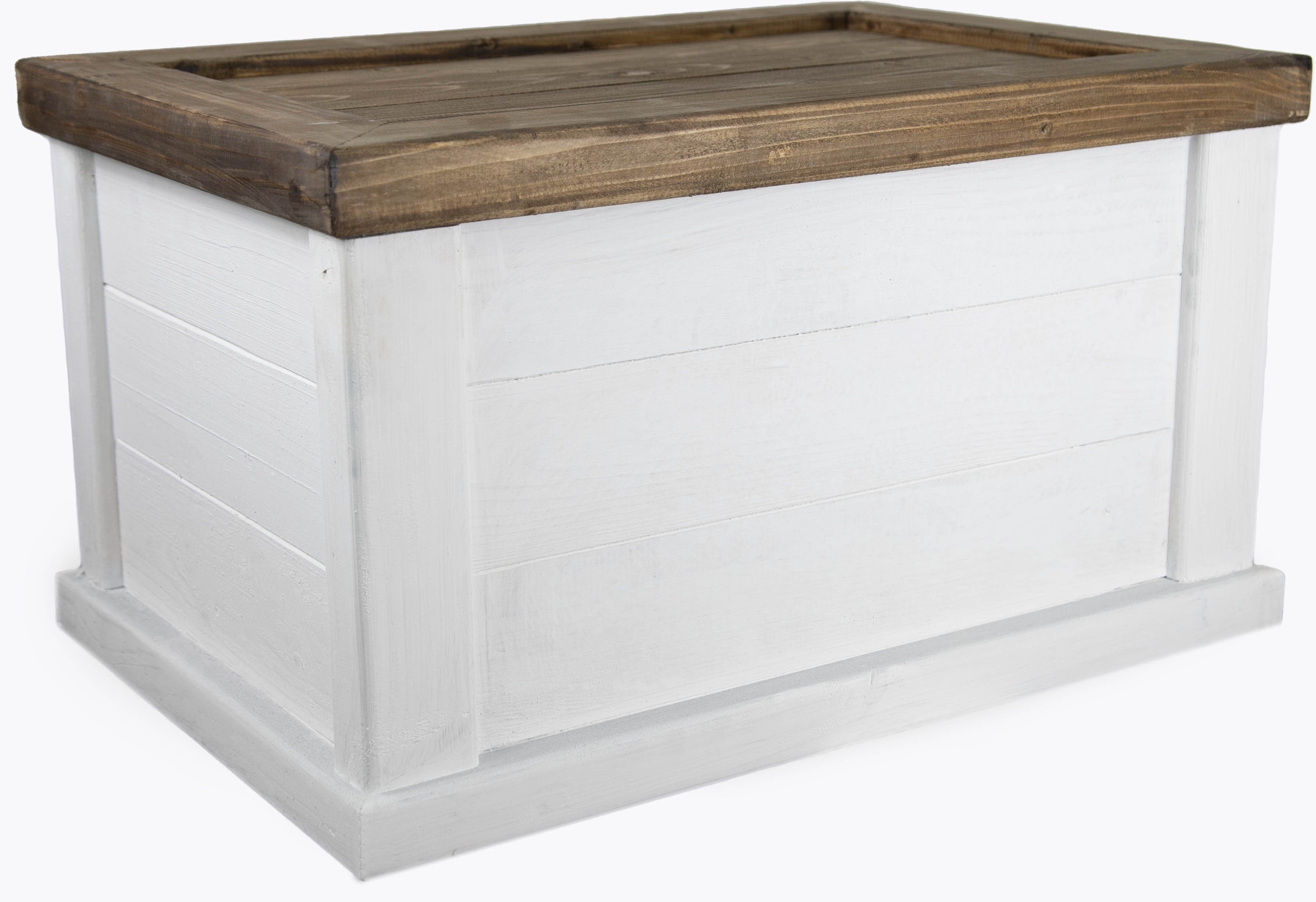 Kistenkolli Altes Land Allzweckkiste massive Holztruhe UK weiss braun mit Z günstig online kaufen