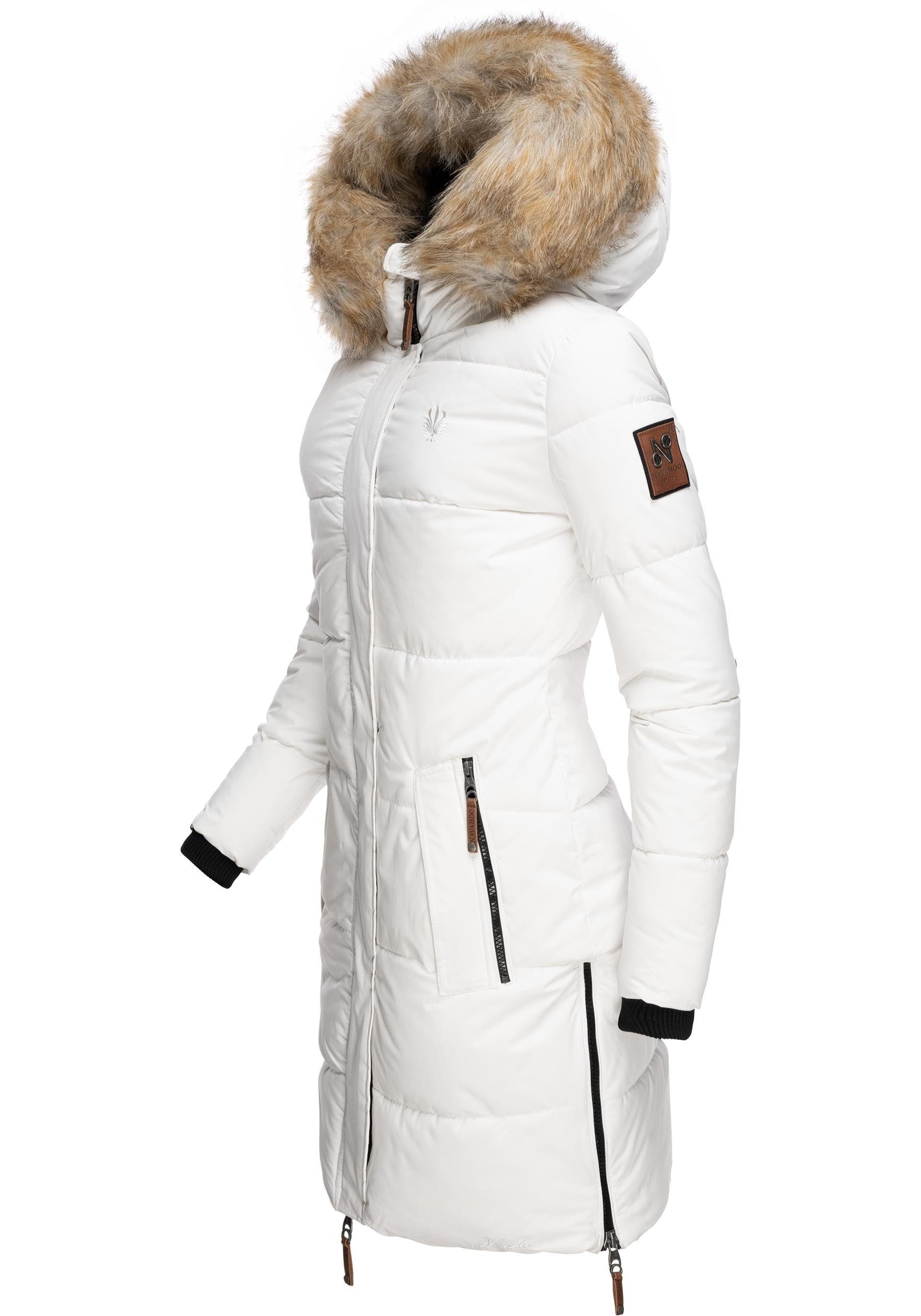 Navahoo Wintermantel Halina modischer Damen Winter Steppmantel mit Kapuze