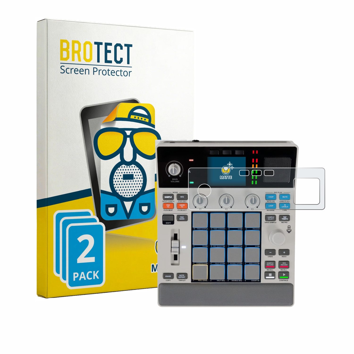 BROTECT Displayschutzfolie Schutzfolie für Akai MPC Sample, 2 Stück, Displayschutz Schutz Folie Matt Entspiegelungsfolie
