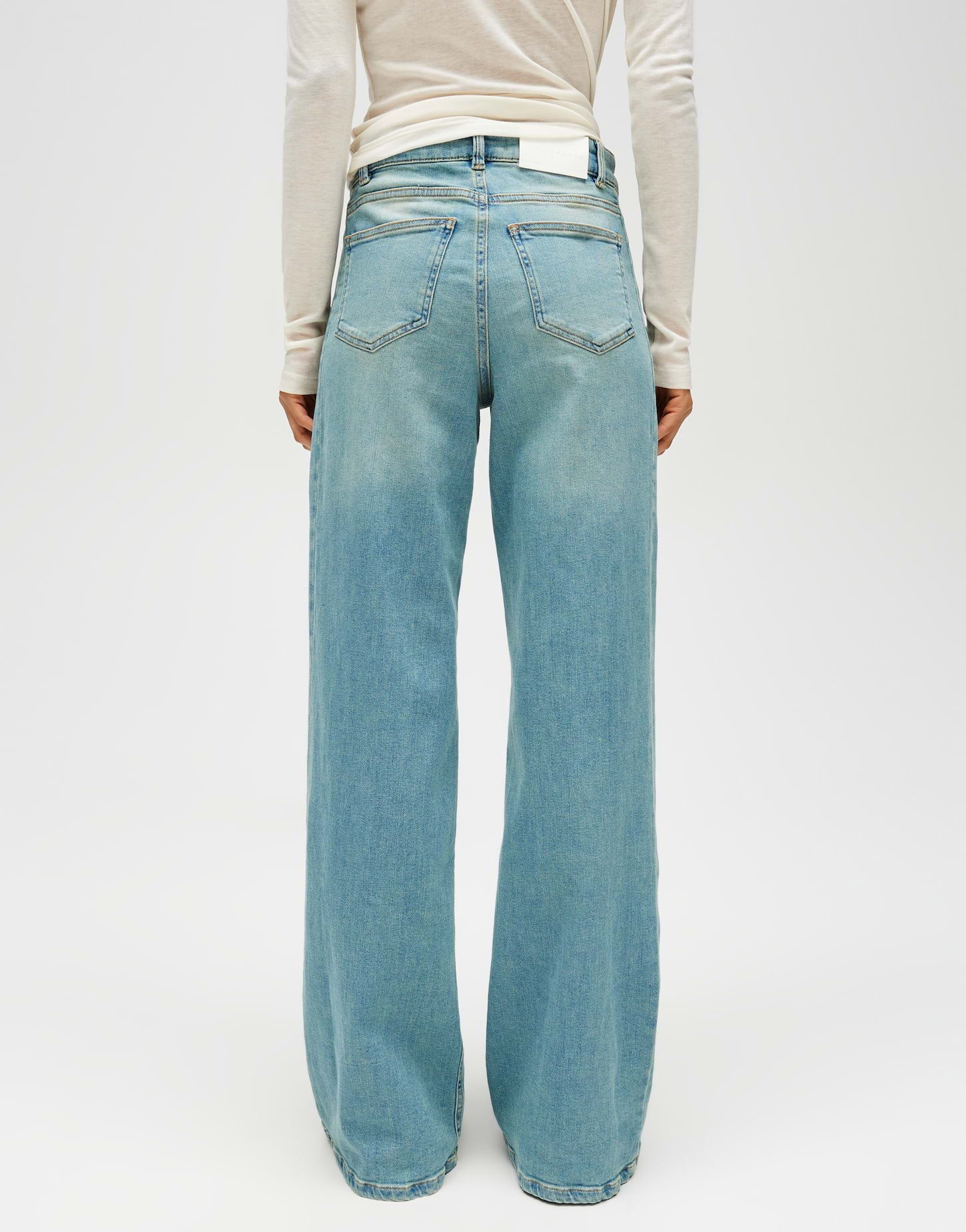 OPUS PANTS Palazzohose MELLY COOLEST aus Baumwollmix Mid Rise Palazzo Fit, Long, leichte Used-Effekte – Bild 3 von 5