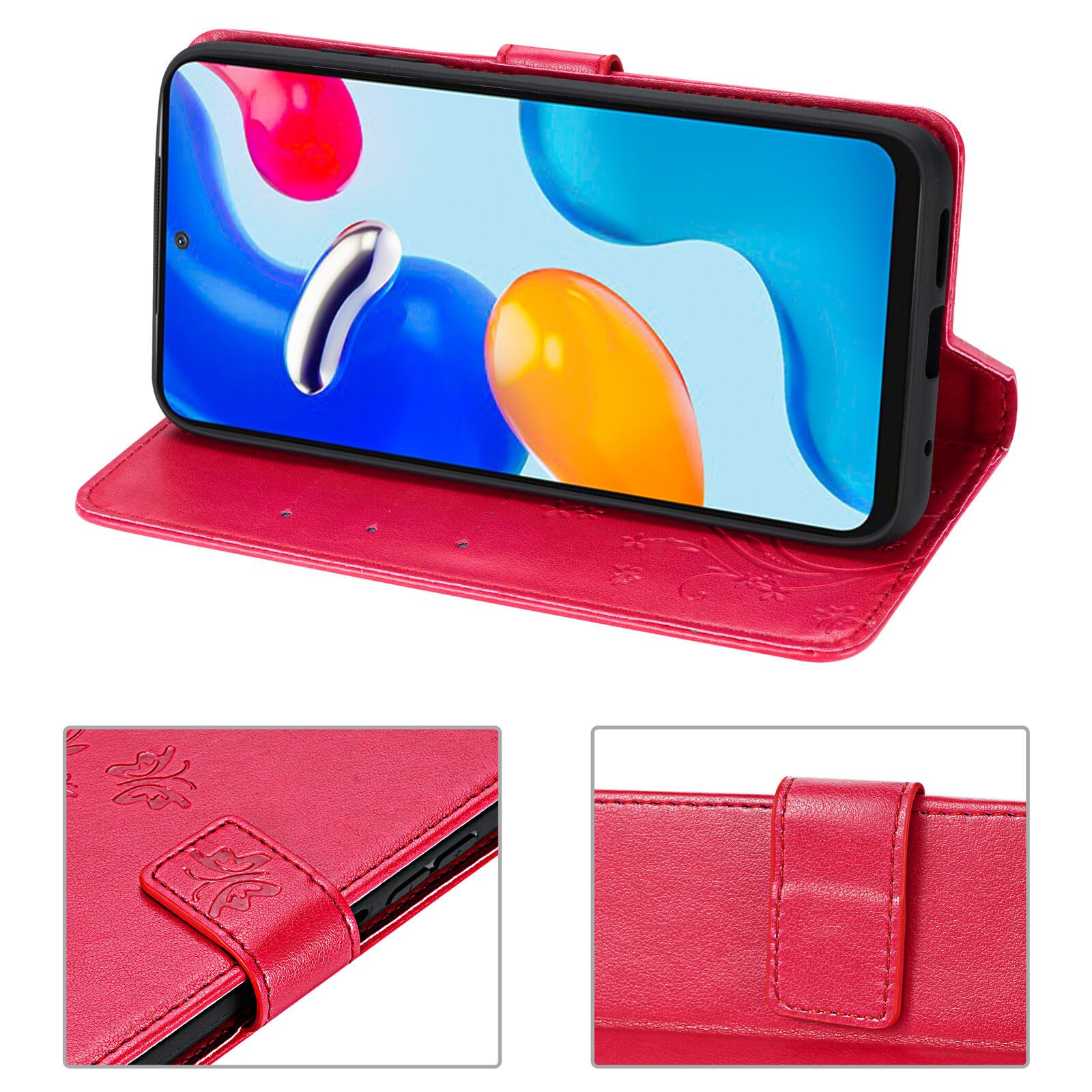 betterfon Handyhülle Handytasche für Xiaomi Redmi Note 11 / 11S 4G Schutzhülle Klapphülle, Bookstyle-Hülle: Magnetverschluss 3 Kartenfächer & Standfunktion – Bild 5 von 5