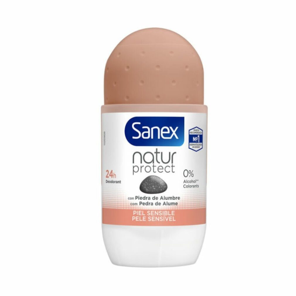 Sanex Deo-Roller Deodorant Natur Protect Sensitive Haut 24h 0% Alcohol 50ml