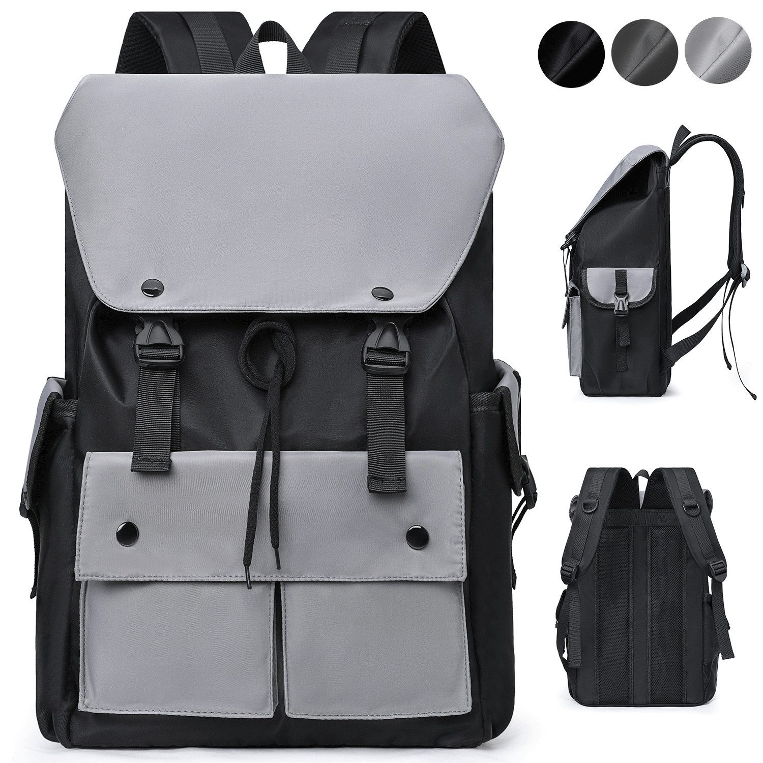 NULSTA Freizeitrucksack Rucksack Damen Herren 15.6 Zoll Laptop Rucksack Wasserdicht Daypack (1-tlg), Schulrucksack Teenager Mädchen Backpack für Uni Schule Reise Arbeit