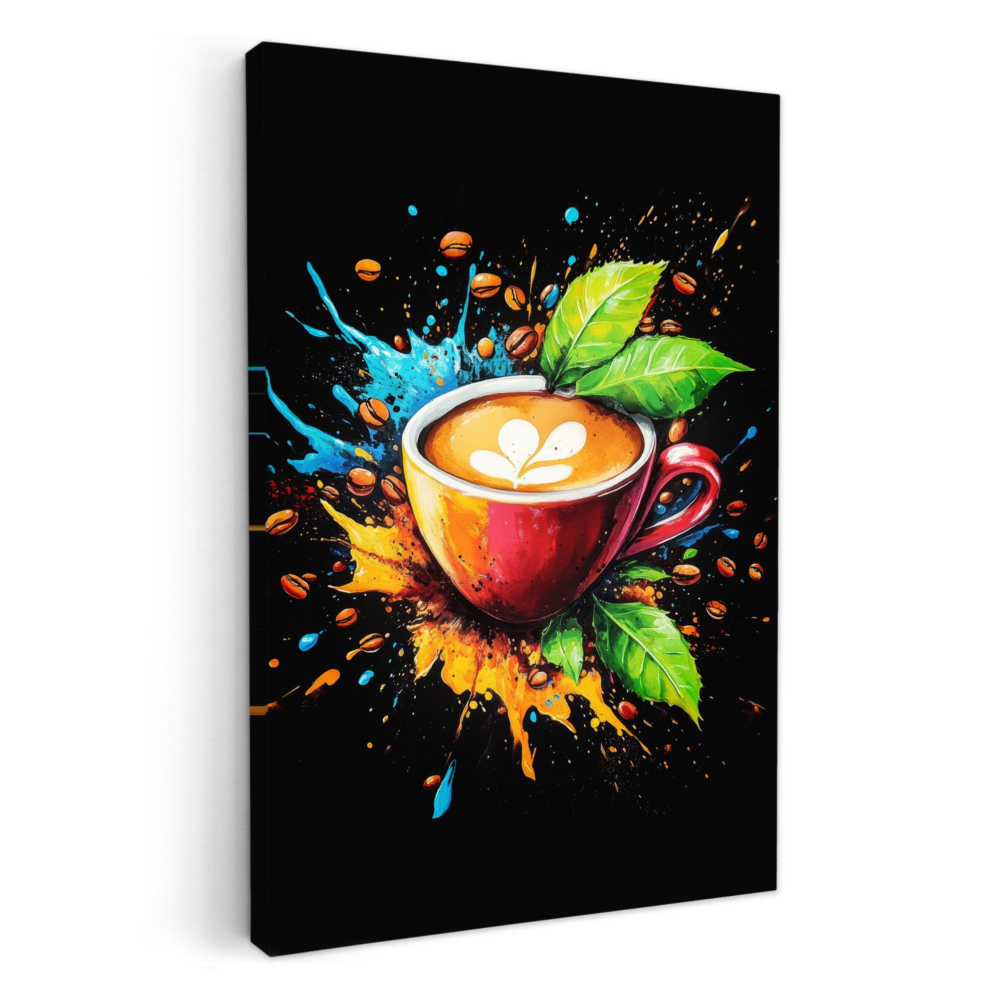 OneMillionCanvasses® Leinwandbild Kaffee - Graffiti - Trinken - Abstrakt, F günstig online kaufen