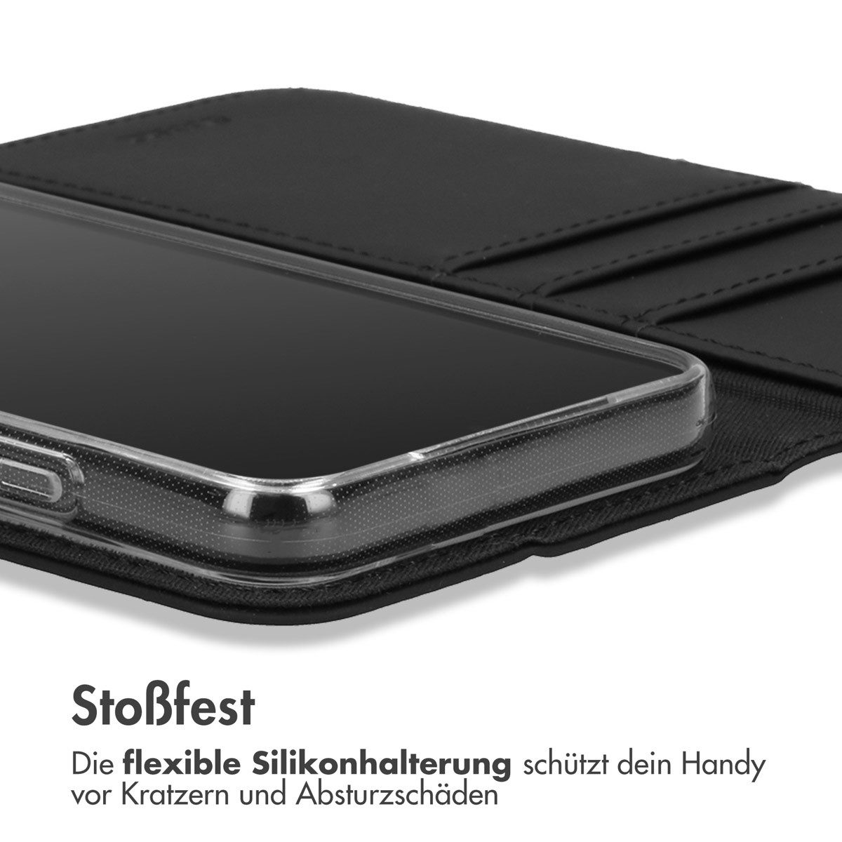 Accezz Smartphone-Mappe Accezz Wallet TPU Klapphülle Oppo A53 / Oppo A53s - Schwarz