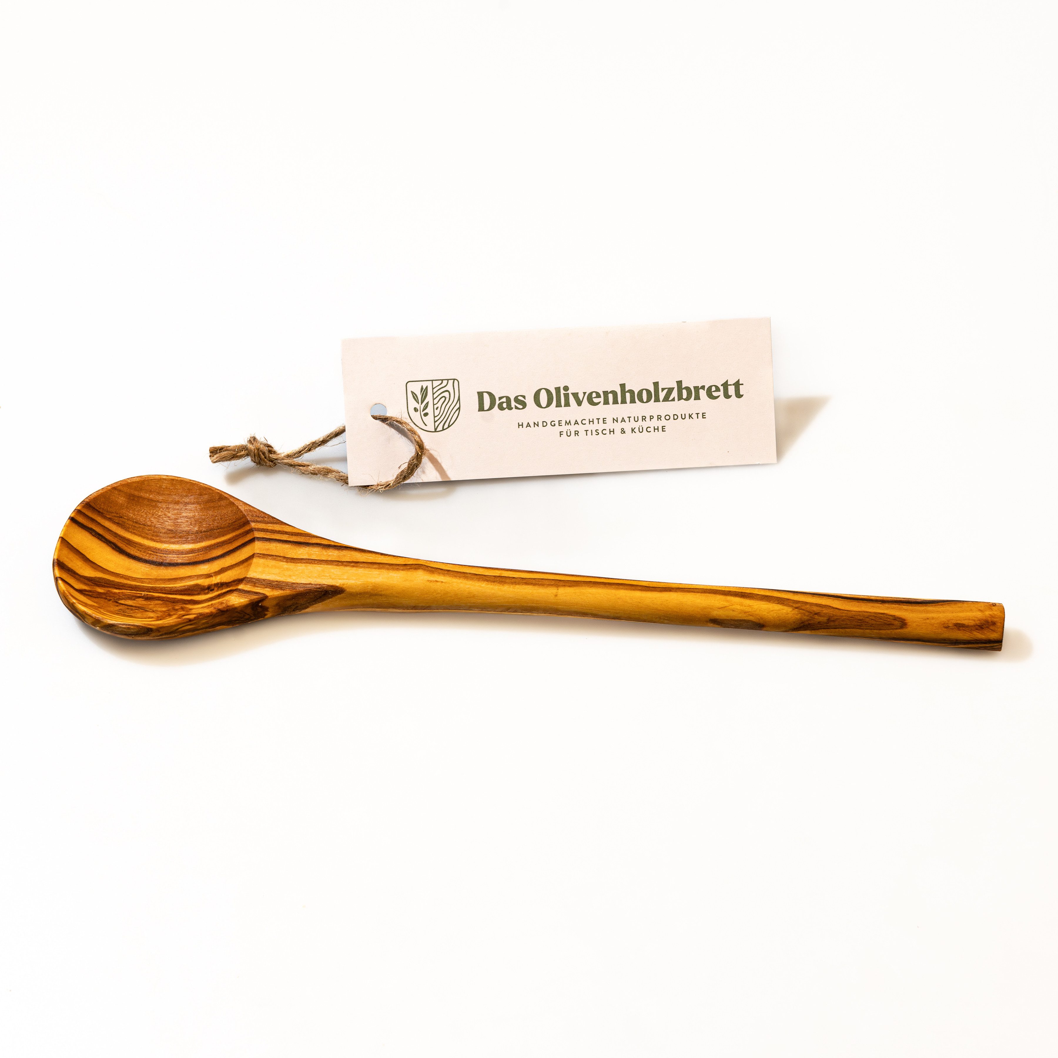 dasOlivenholzbrett Nudellöffel Kochlöffel aus Olivenholz mit rundem Stiel