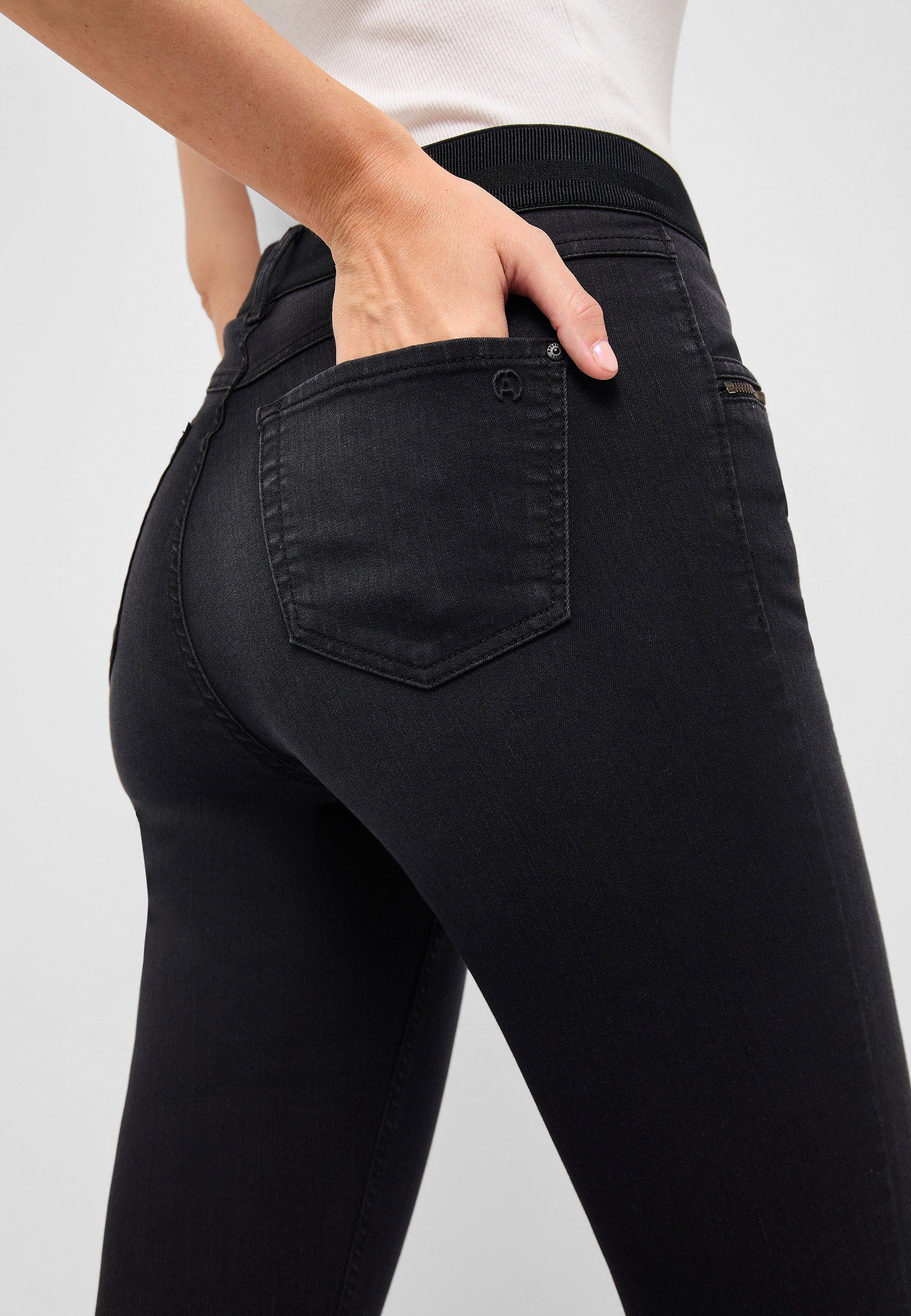 One grau Reißverschluss mit mit Jeans Zip Slim-fit-Jeans Detail Size ANGELS