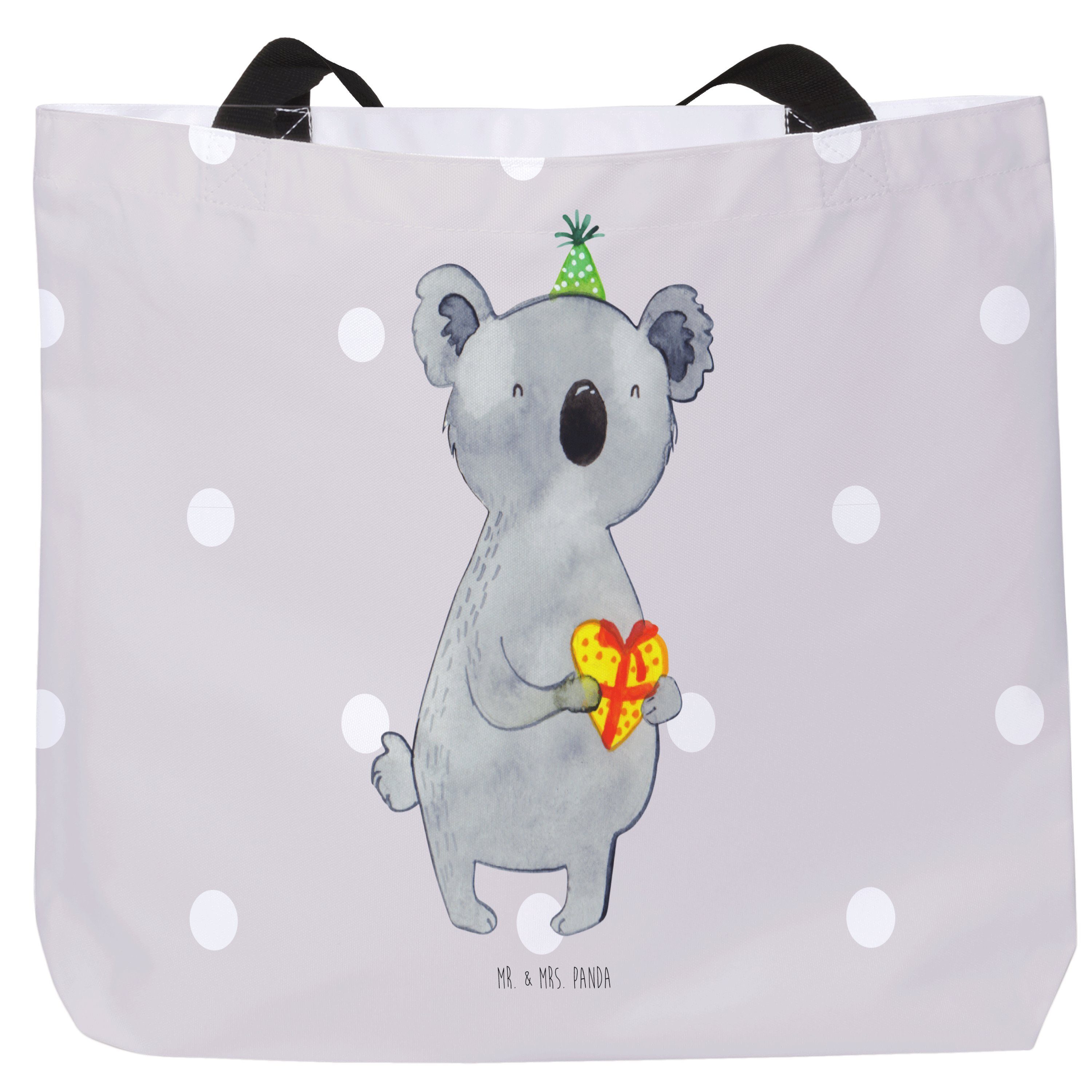 Panda Pastell Shopper (1-tlg) Grau Geschenk - Koala Geburtstag, Alltagstasche, & Strandtasc Mrs. Mr. -