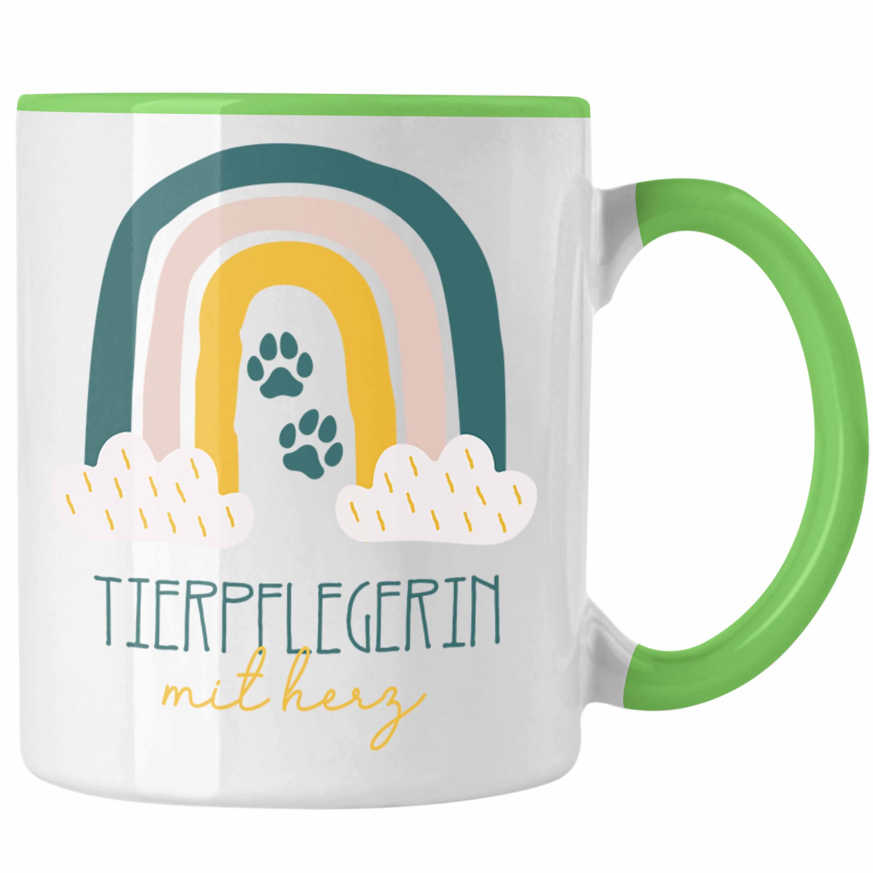 Trendation Tasse Tierpflegerin Tasse Geschenk Danke Kaffeetassse Geschenkidee für Tier Grün | Teetassen