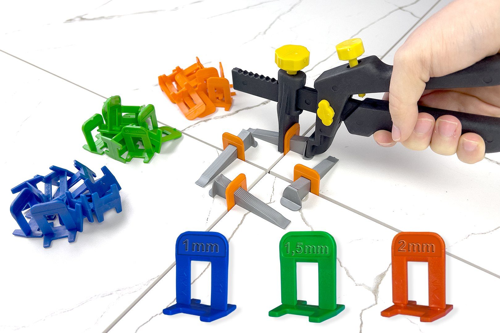 HexPro Nivelliersystem Zuglaschen 1mm inkl. Fliesenkeile günstig online kaufen