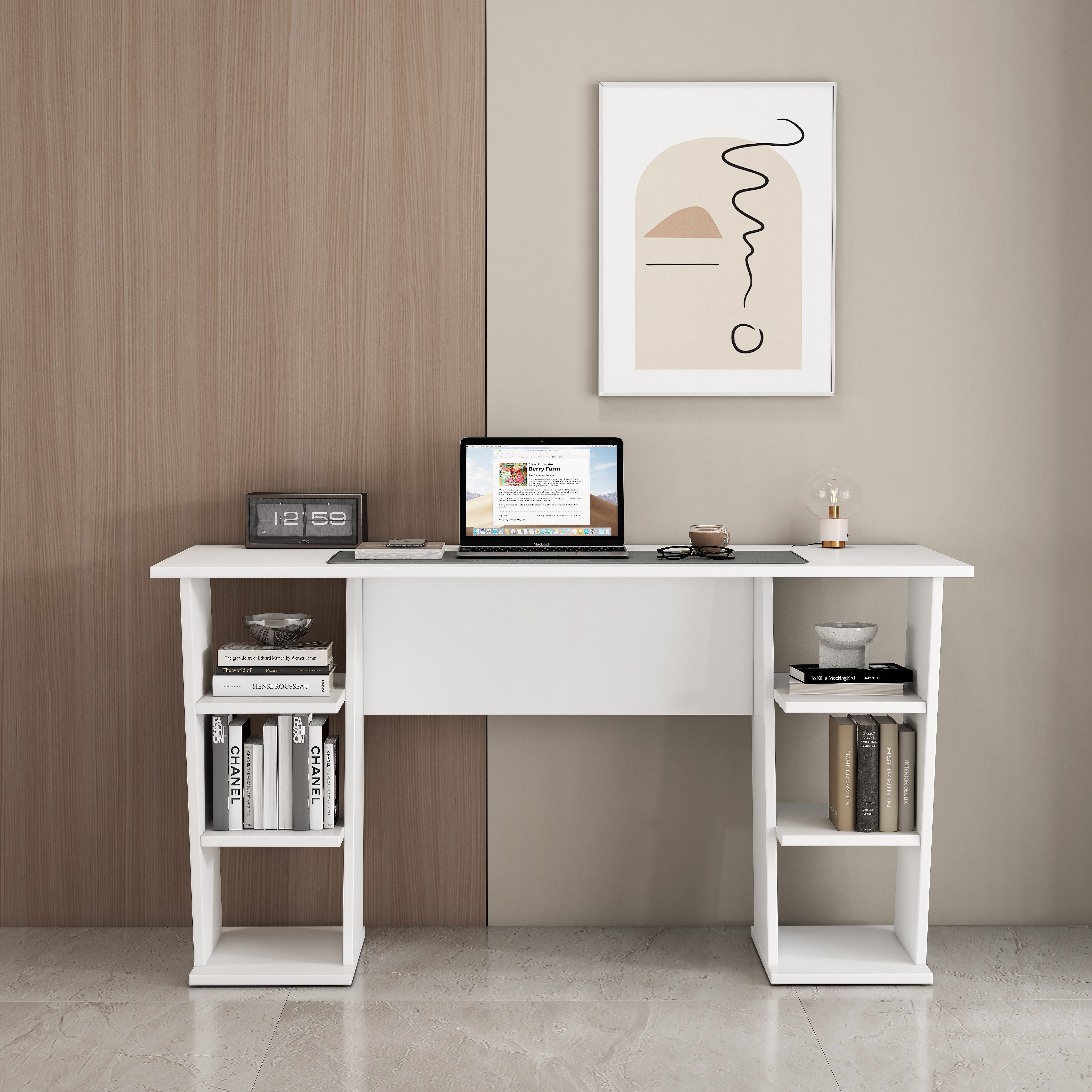 OTTO home Schreibtisch Ezzell, Regalschreibtisch mit Ablagen, modernes Desi günstig online kaufen