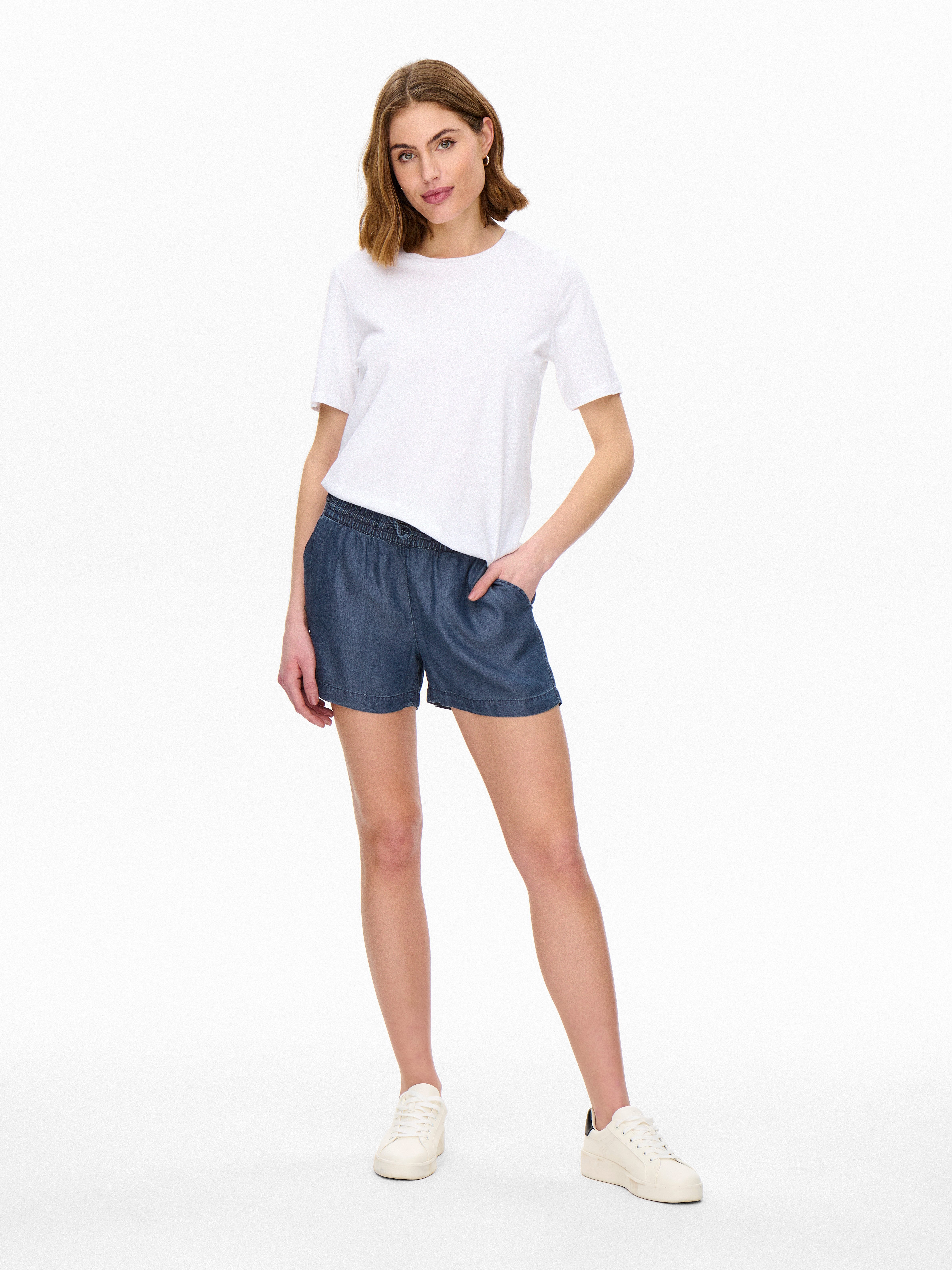 ONLY Shorts ONLPEMA – Shorts mit elastischem Bund für lässigen Jeanslook Lyocell, relaxed fit