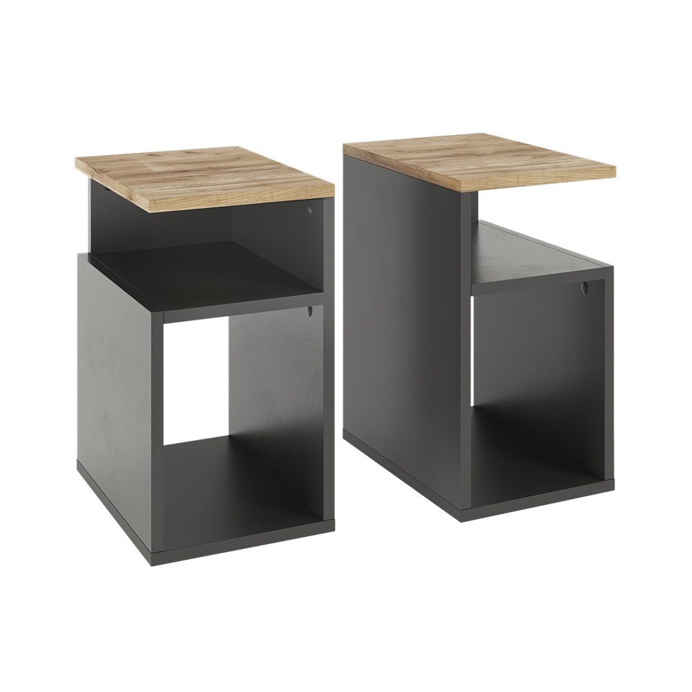 Vicco Nachtschrank Elios, Anthrazit/Goldkraft Eiche, 2er günstig online kaufen