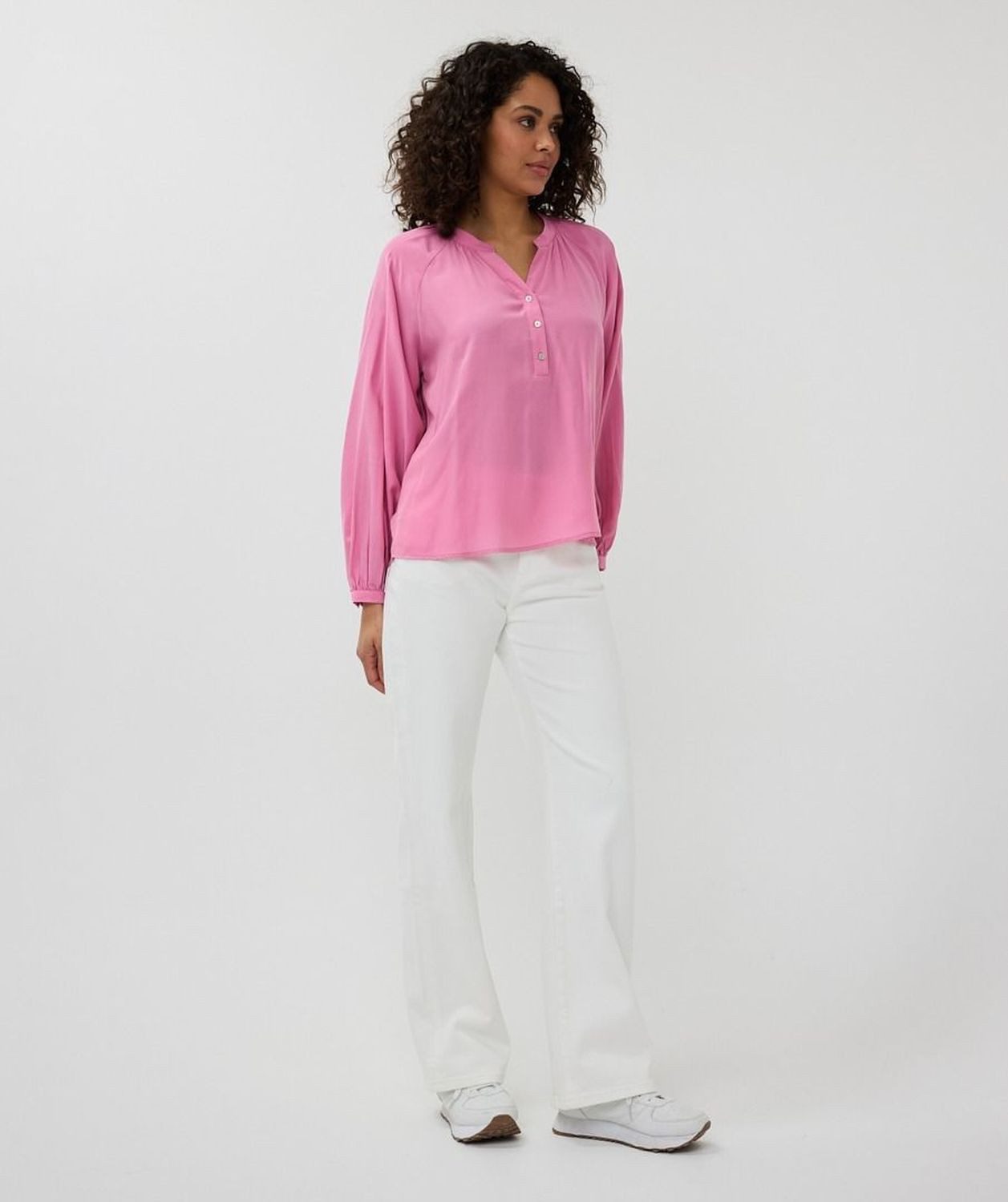 Esqualo Langarmbluse Esqualo Bluse R-Neck Rosa günstig online kaufen