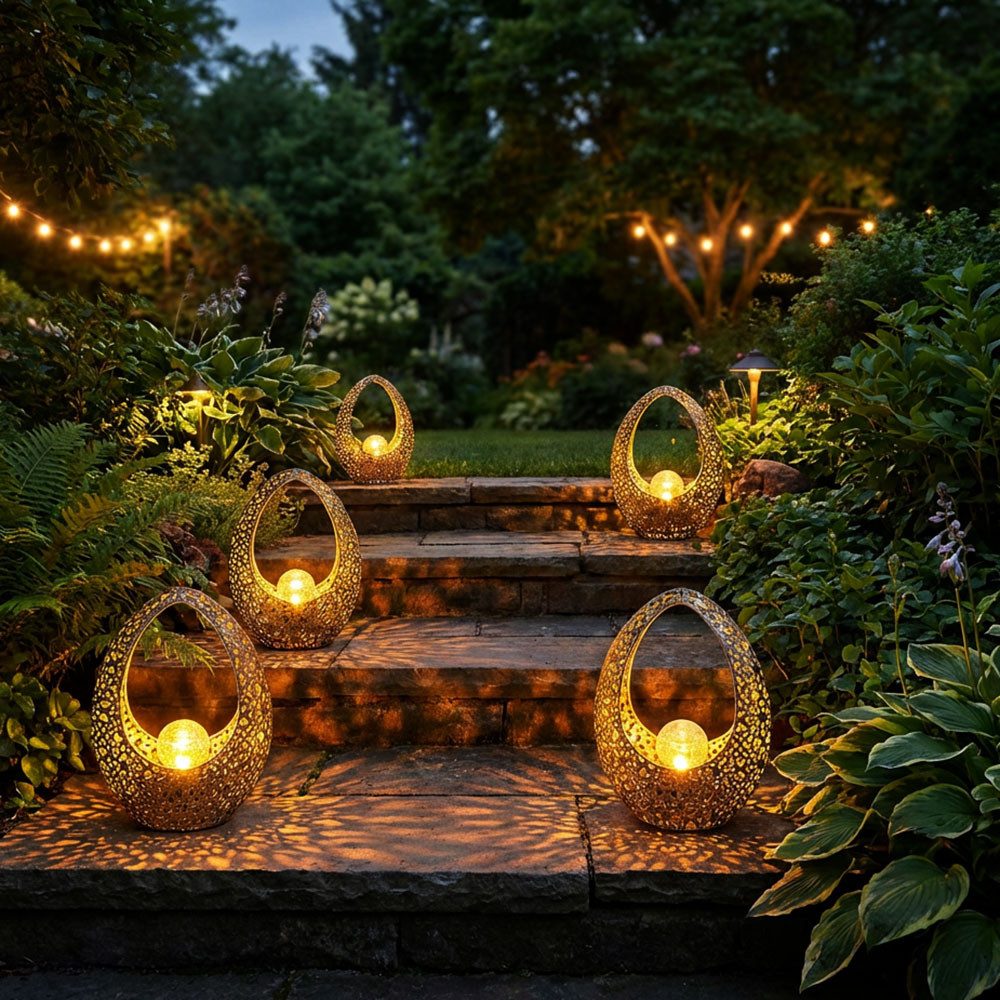 GLOBO LIGHTING LED Solarleuchte, LED-Leuchtmittel fest verbaut, Warmweiß, Orientalische Solarlampen für Außen Gartendeko Outdoor Balkon