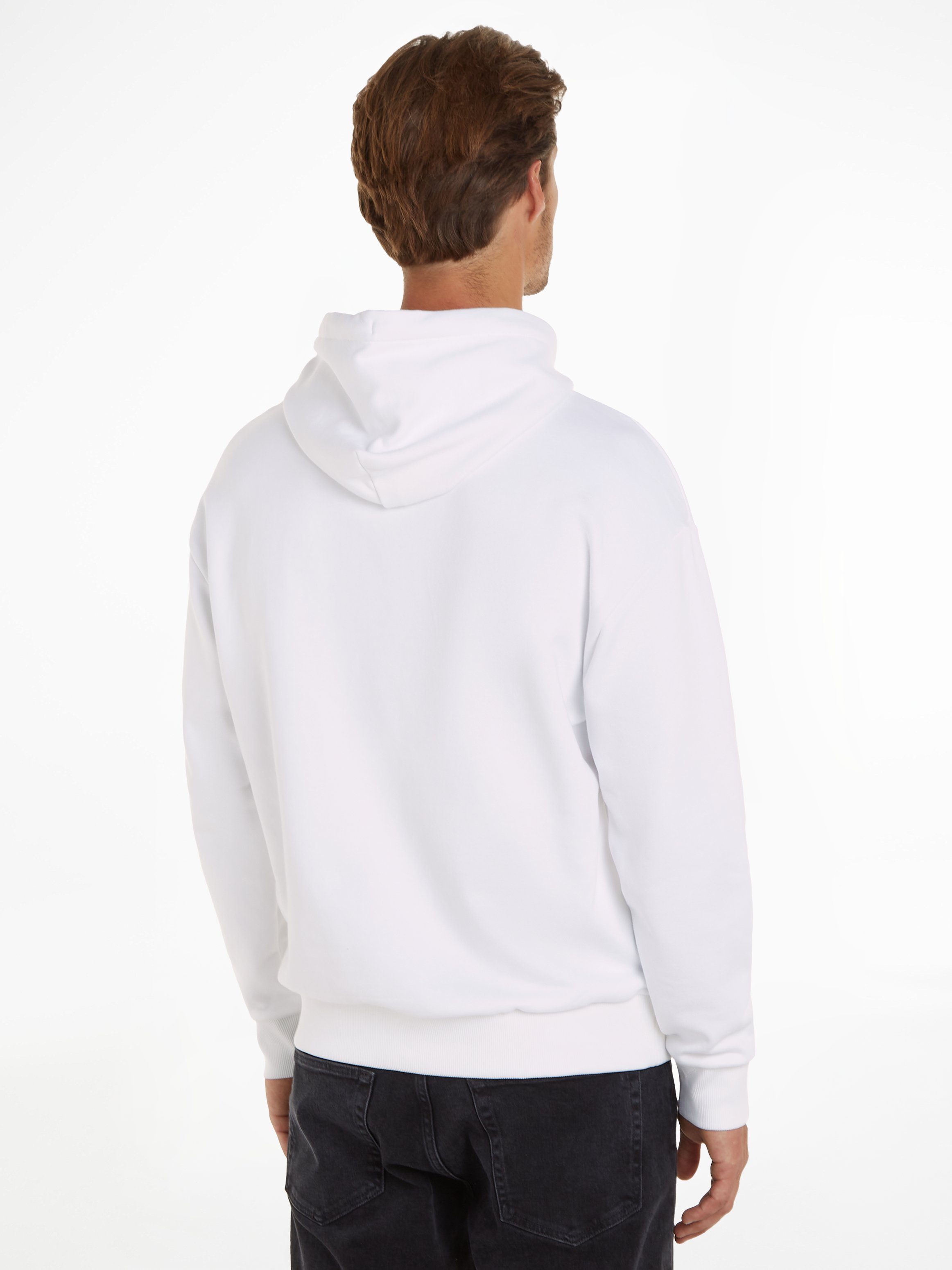 White Kapuzensweatshirt COMFORT LOGO mit HERO HOODIE Logoschriftzug Bright Klein Calvin