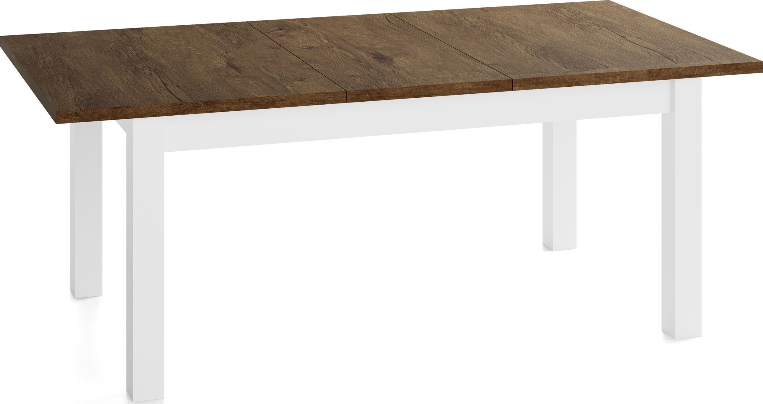 WFL GROUP Esstisch Lindberg ausziehbar verlängerbar rechteckig mit weißen Holzbeinen (MADE IN EU, XXL Groß– 120/140/150/160/200 cm ausziehbar auf 160/180/190/24 – Bild 4 von 5