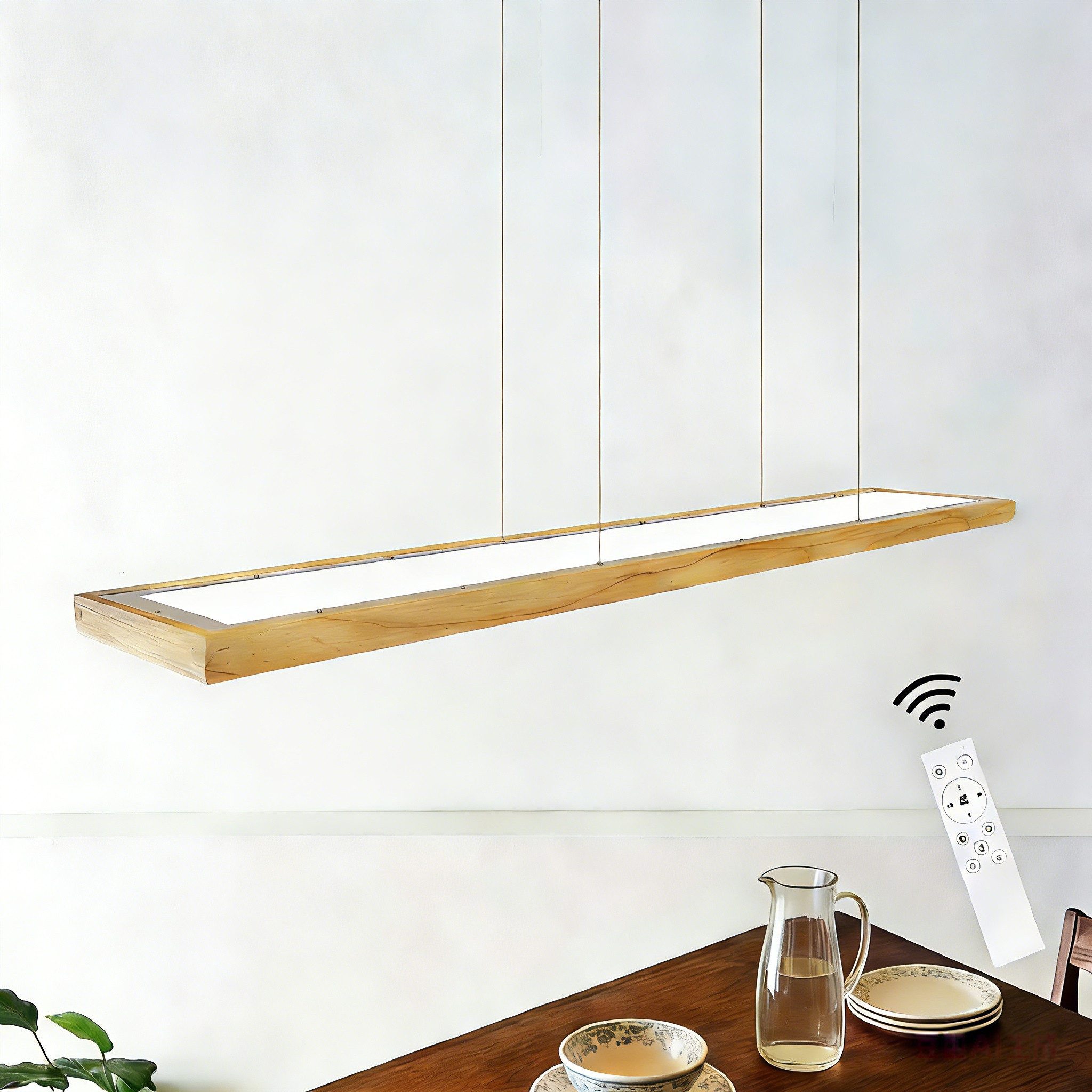 Nettlife Hängeleuchte 150cm aus Massivholz Industrielle Wohnzimmer Pendelleuchte, LED fest integriert, Warmweiß Neutralweiß Kaltweiß