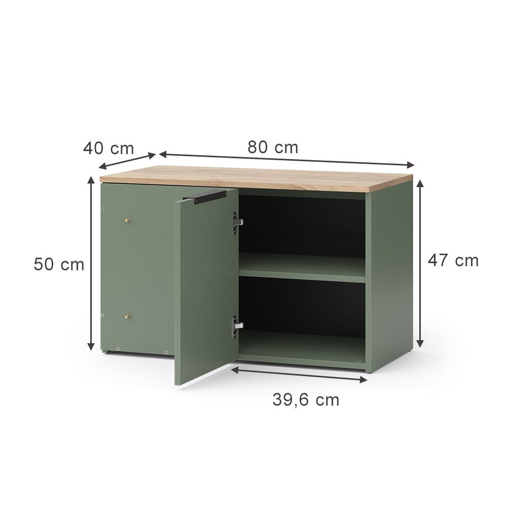 Vicco Highboard Wido, Grün/Sonoma, 80 x günstig online kaufen