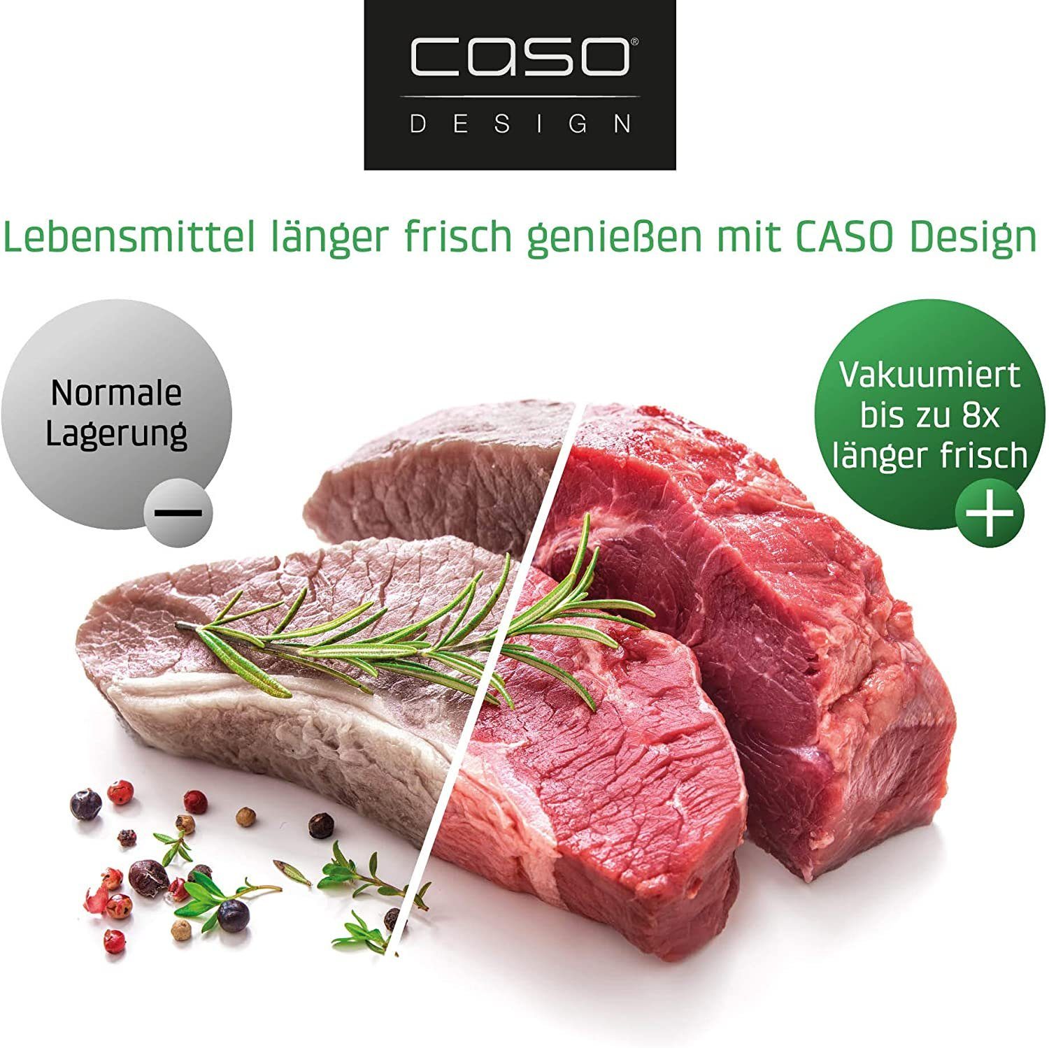 Caso Küchenorganizer-Set VR 390 Schweißzeit, Langlebige advanced Vakuumpumpe Regulierbare Vakuumierer
