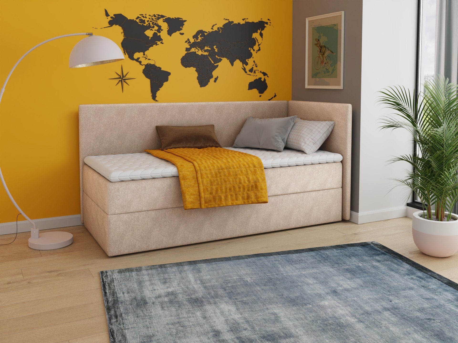 Sofnet Boxbett Flame (mit Bettkasten, Bonell-Matratze günstig online kaufen